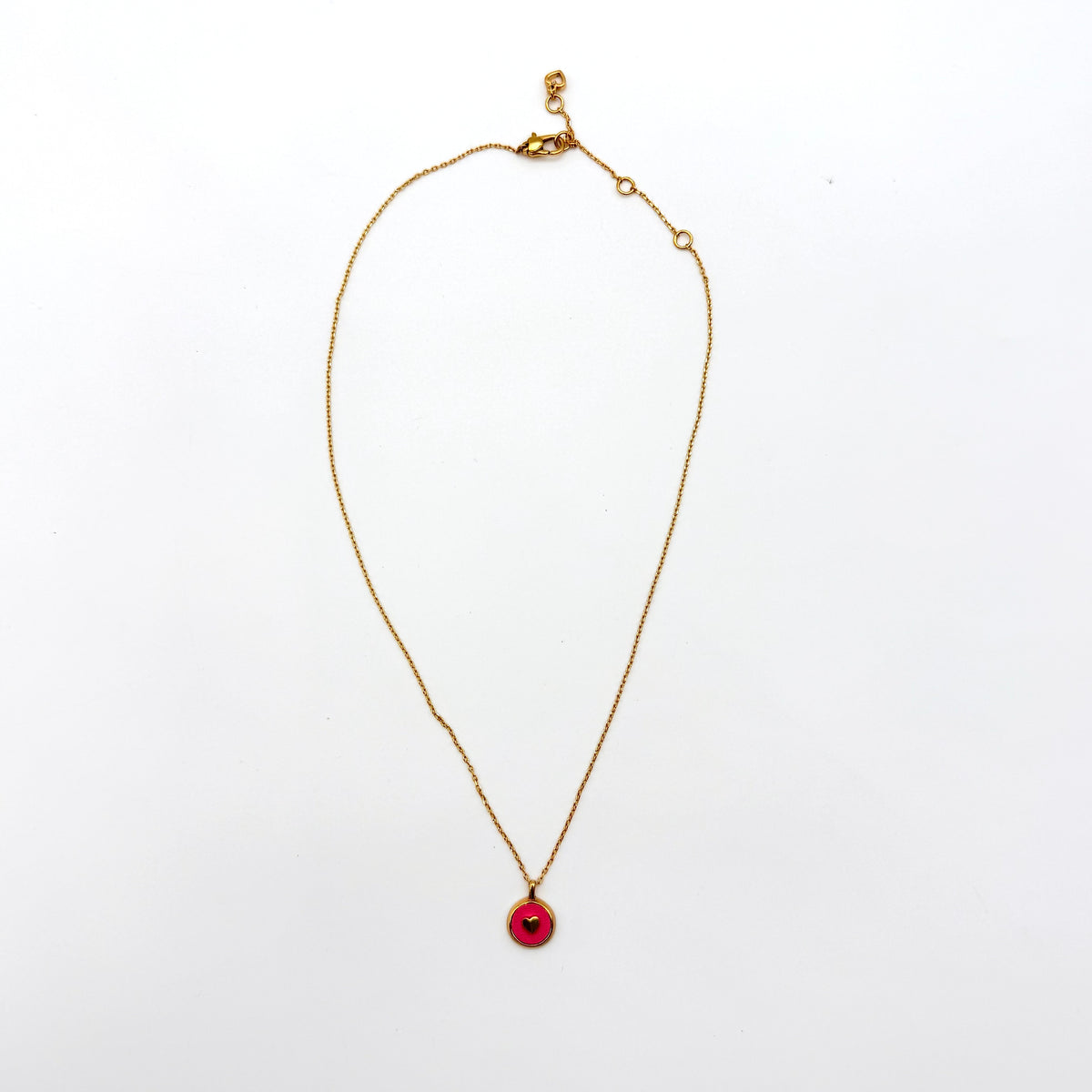 Kate Spade New York Heartful Pendant Necklace Gold/Pink