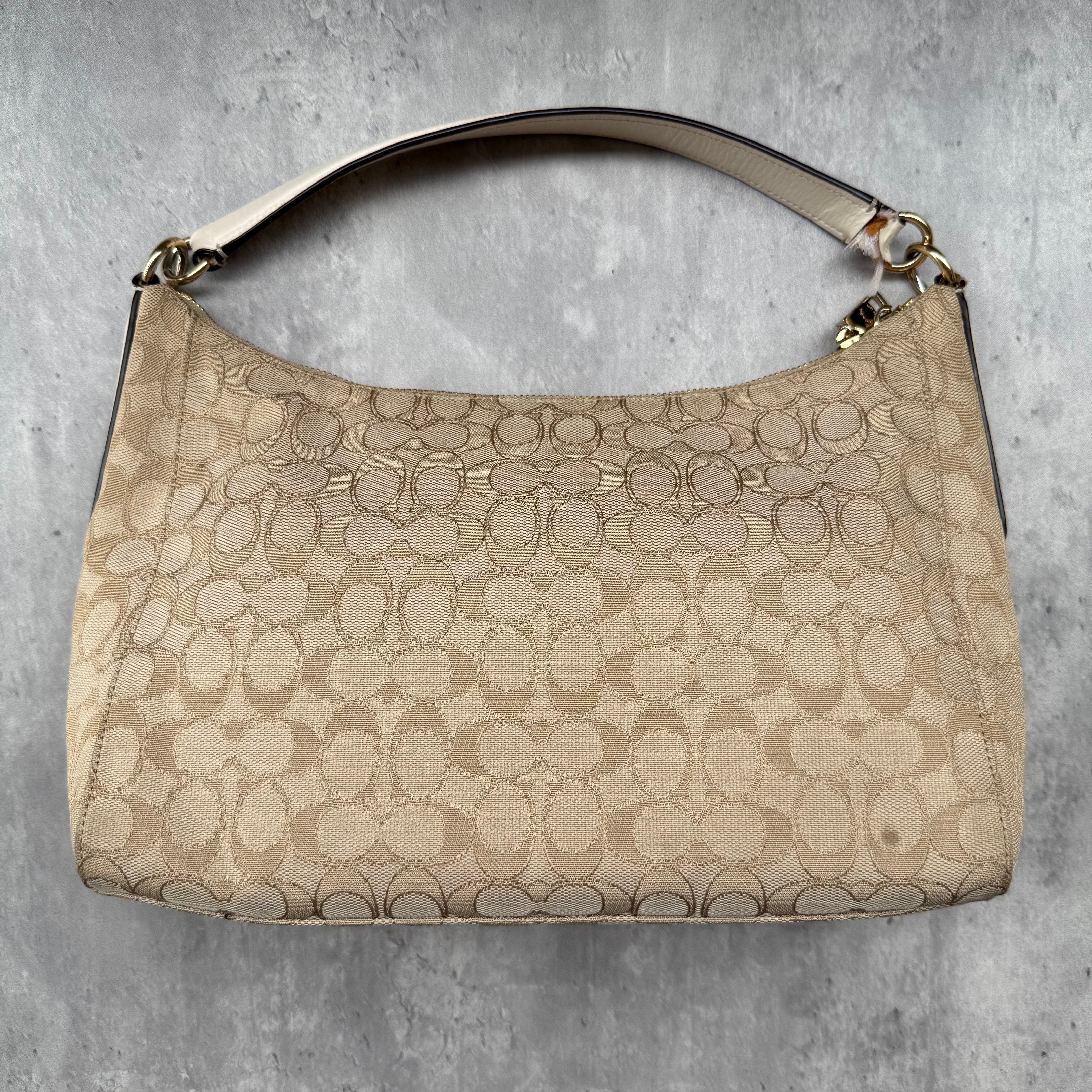Coach Signature Celeste Hobo ShoulderBag Beige/White