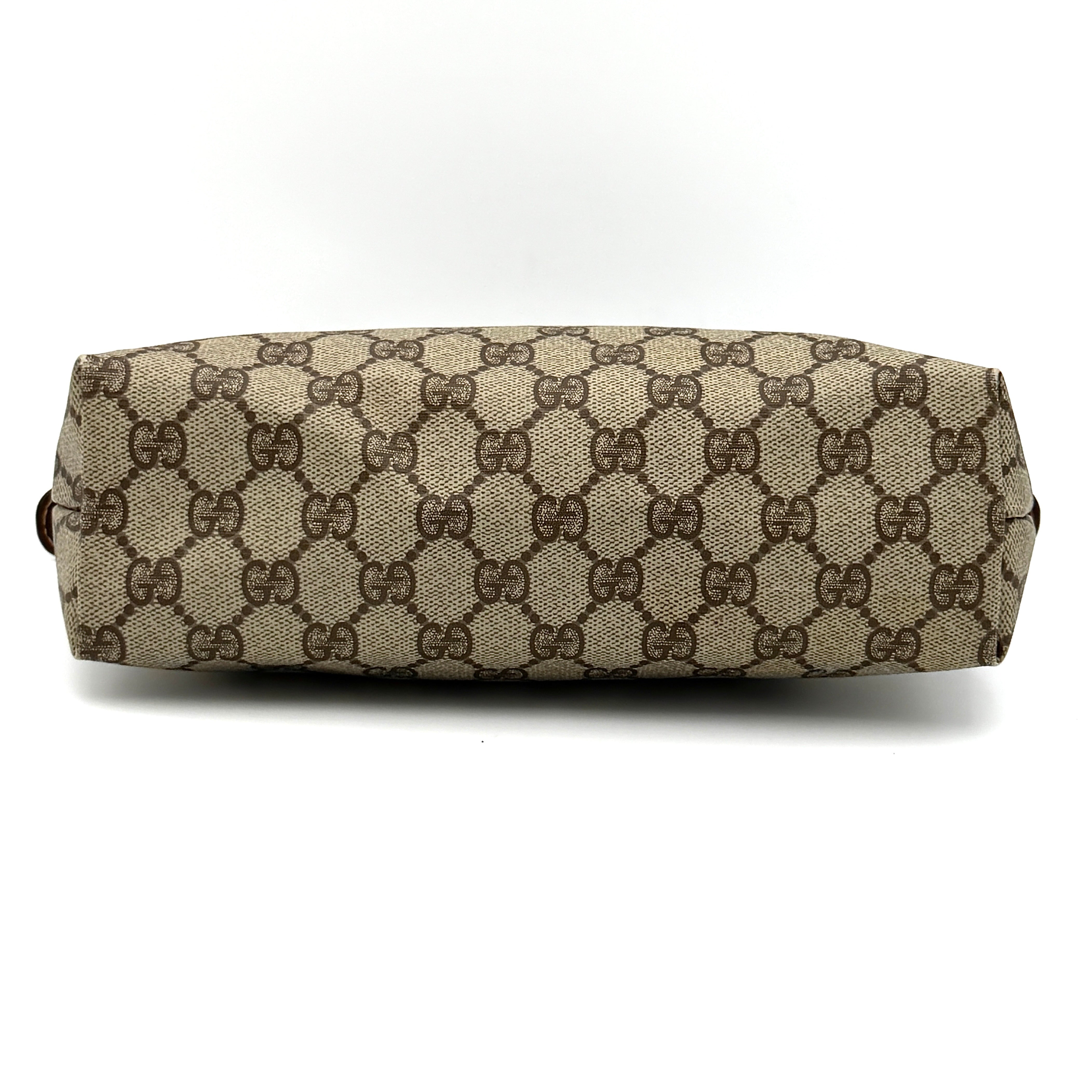 Gucci GG Monogram Supreme Clutch Bag Beige