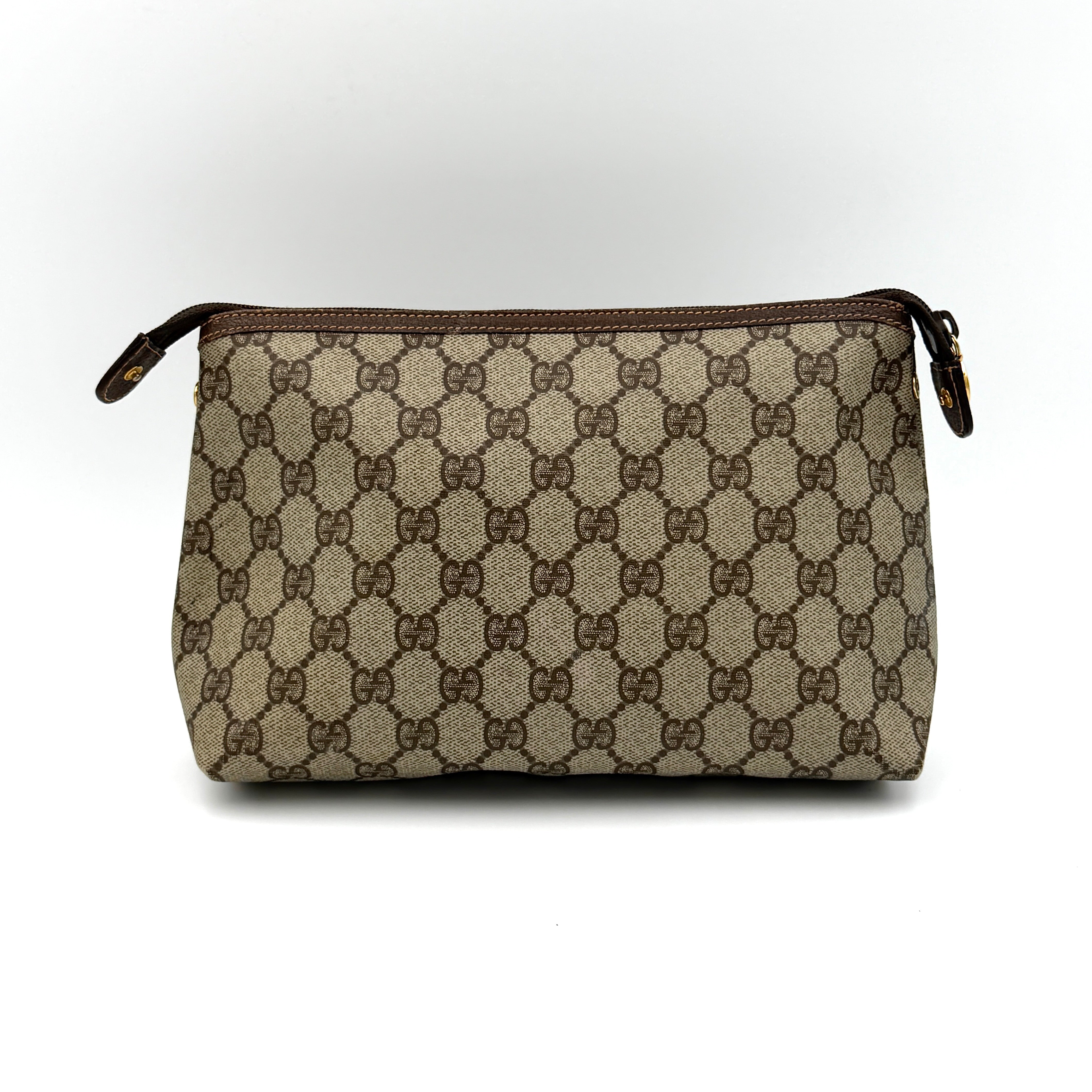 Gucci GG Monogram Supreme Clutch Bag Beige