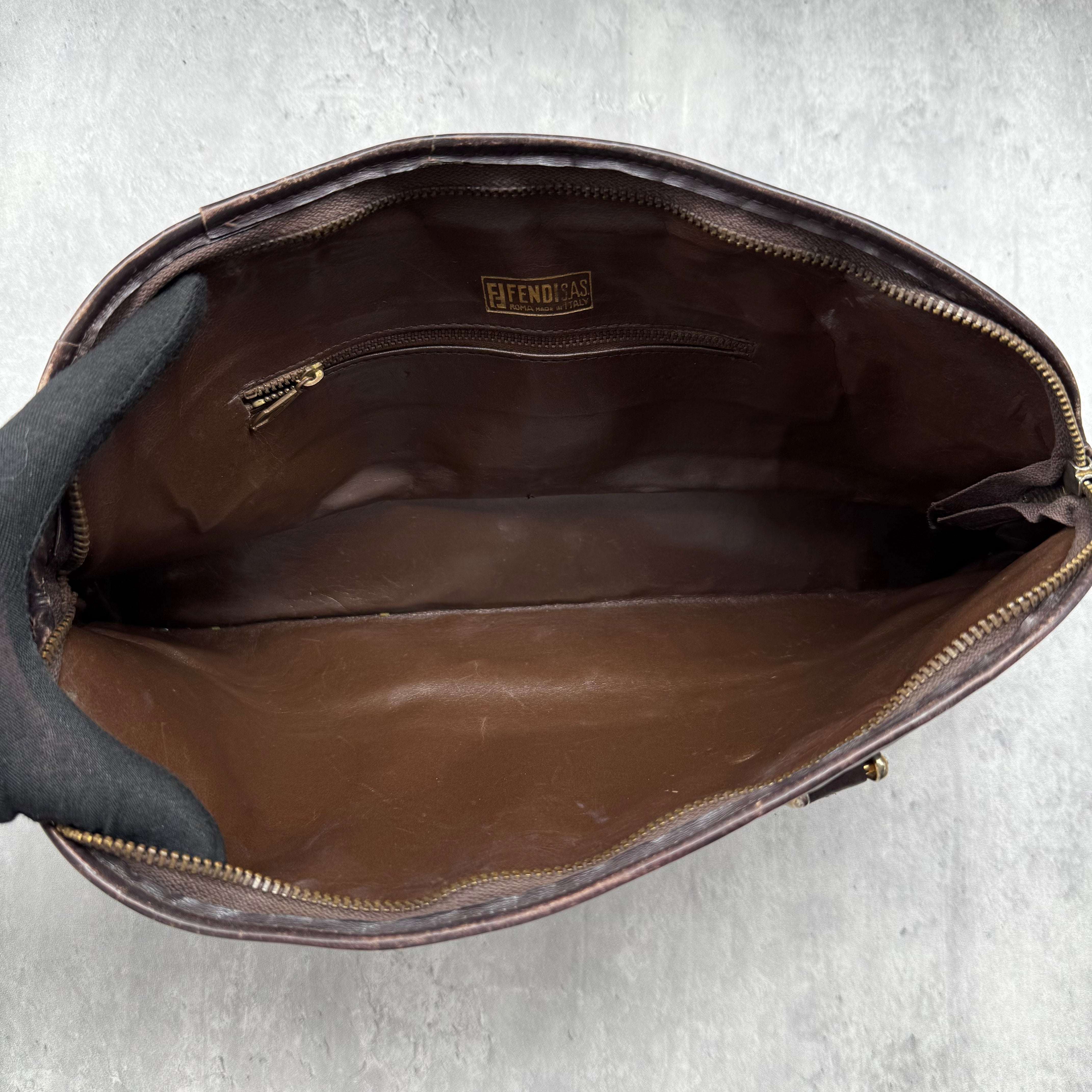 Fendi Zucca FF Print HandBag Brown