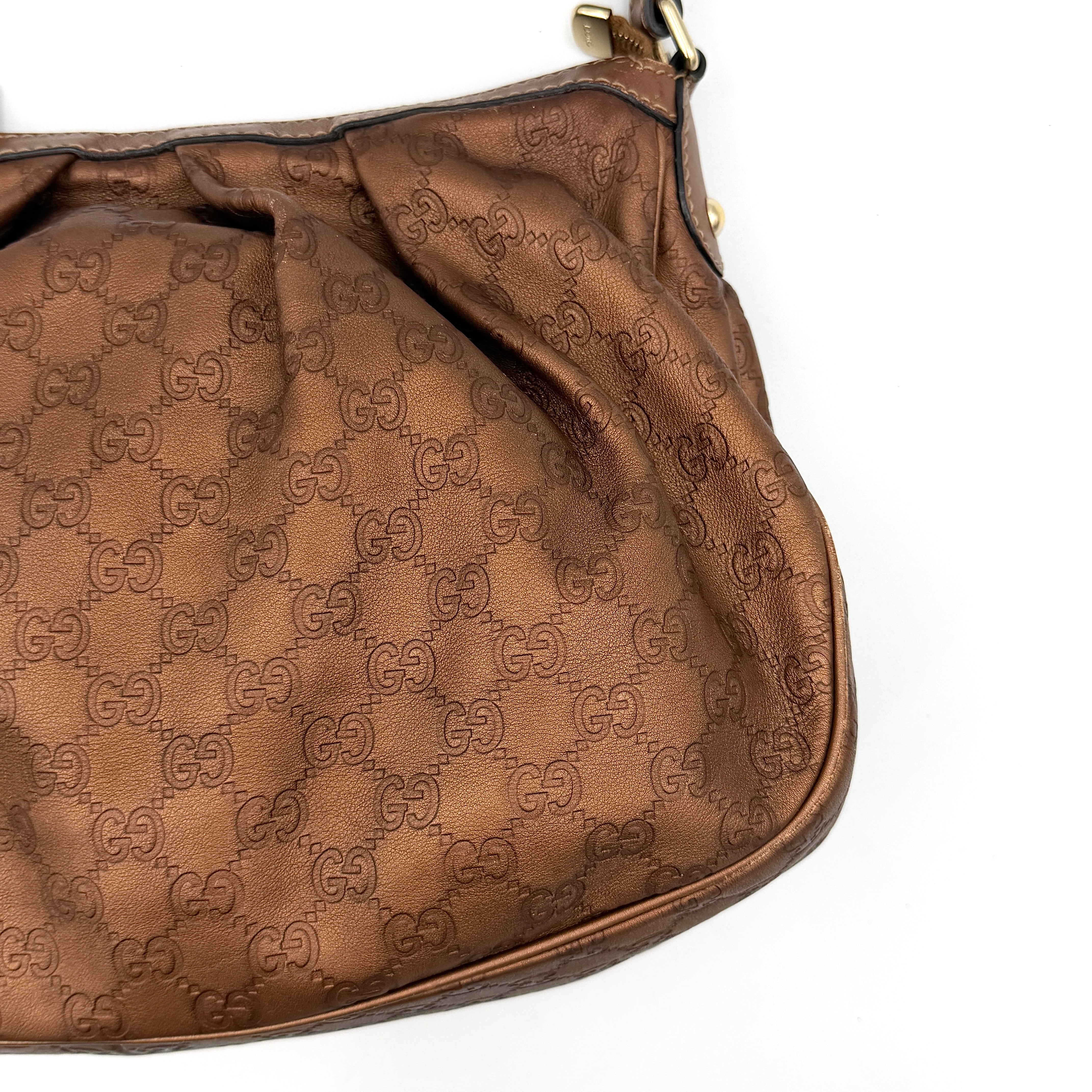 Gucci GG Monogram Sukey Hobo Shoulder Bag Brown