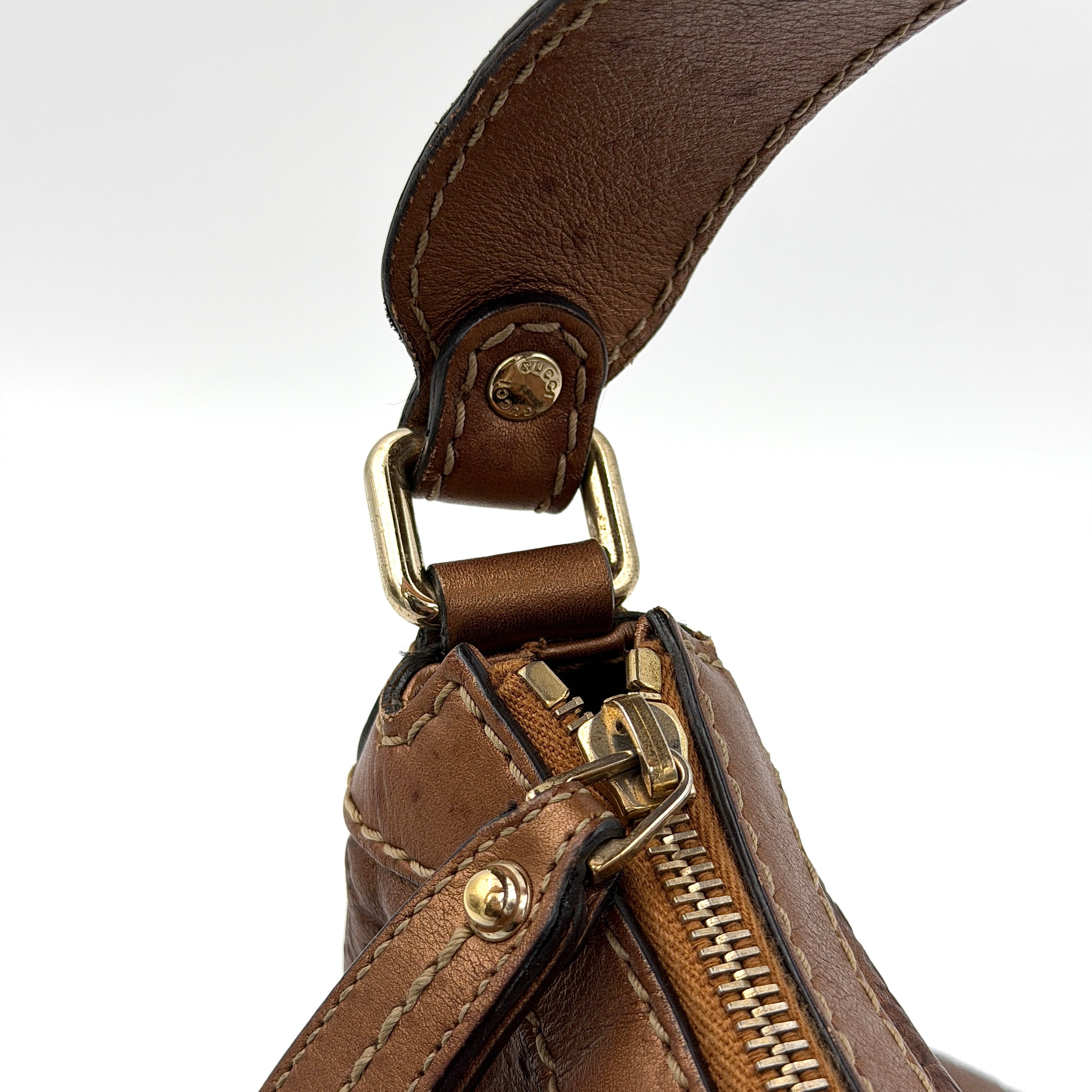 Gucci GG Monogram Sukey Hobo Shoulder Bag Brown