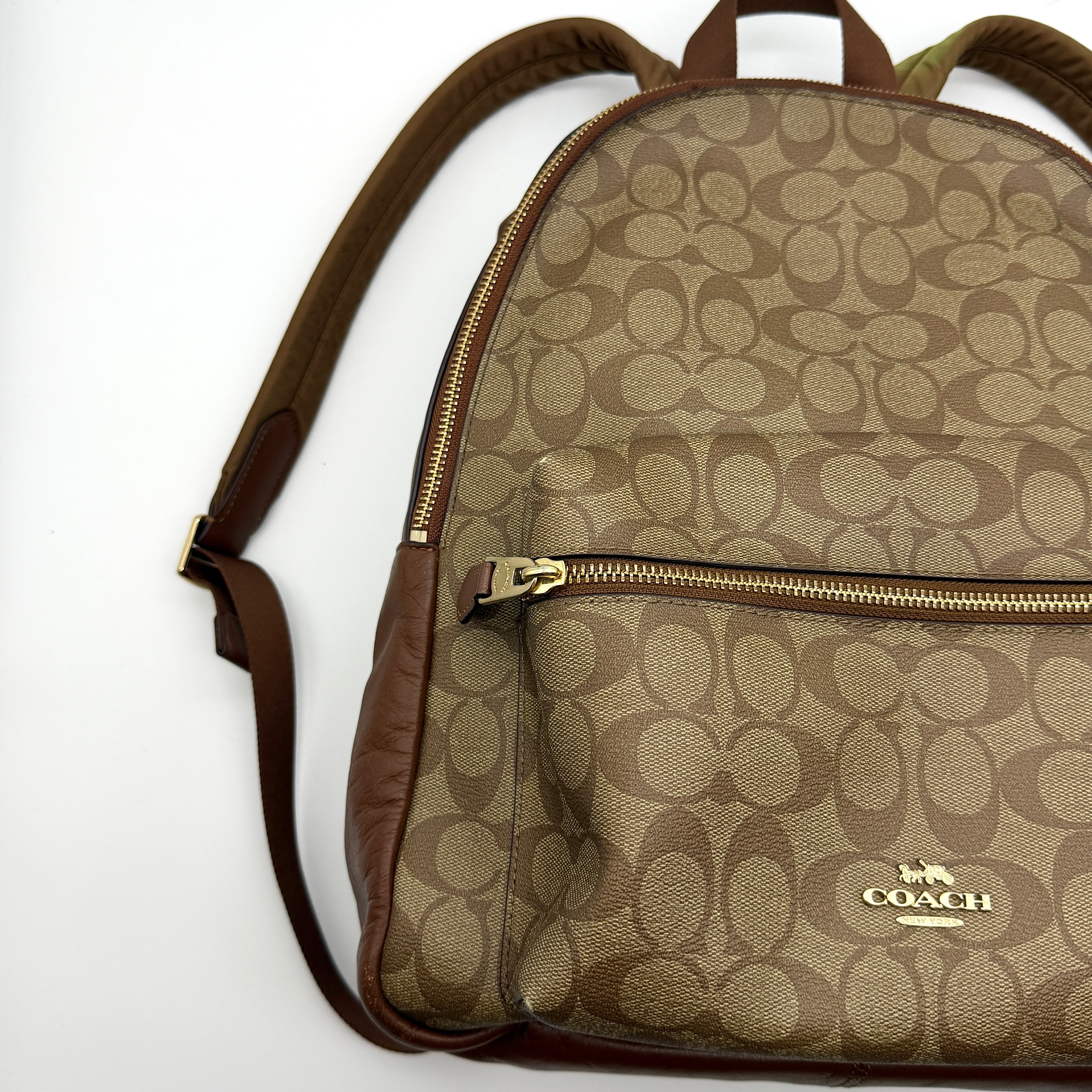 Coach Signature Charlie Backpack Beige/Brown