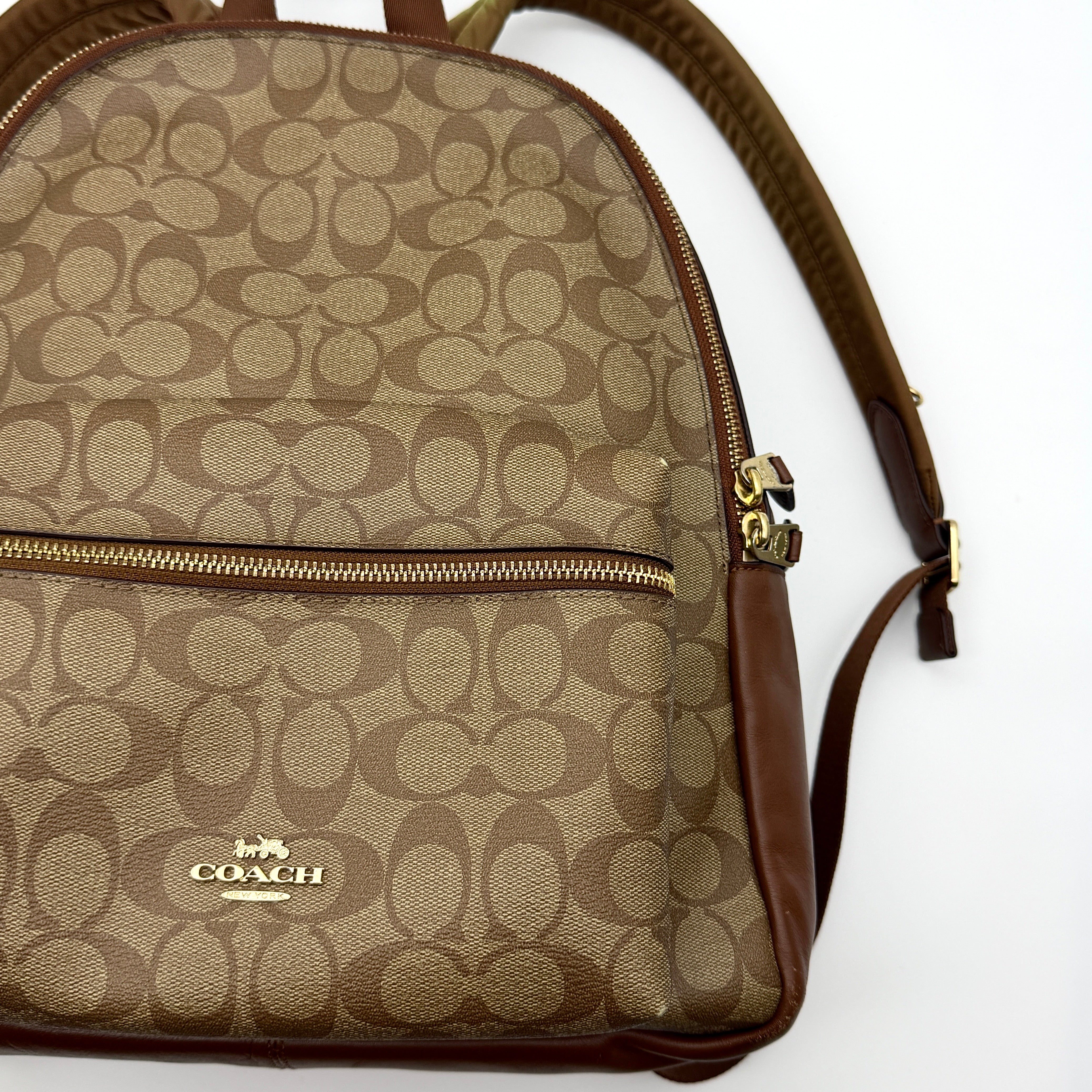 Coach Signature Charlie Backpack Beige/Brown