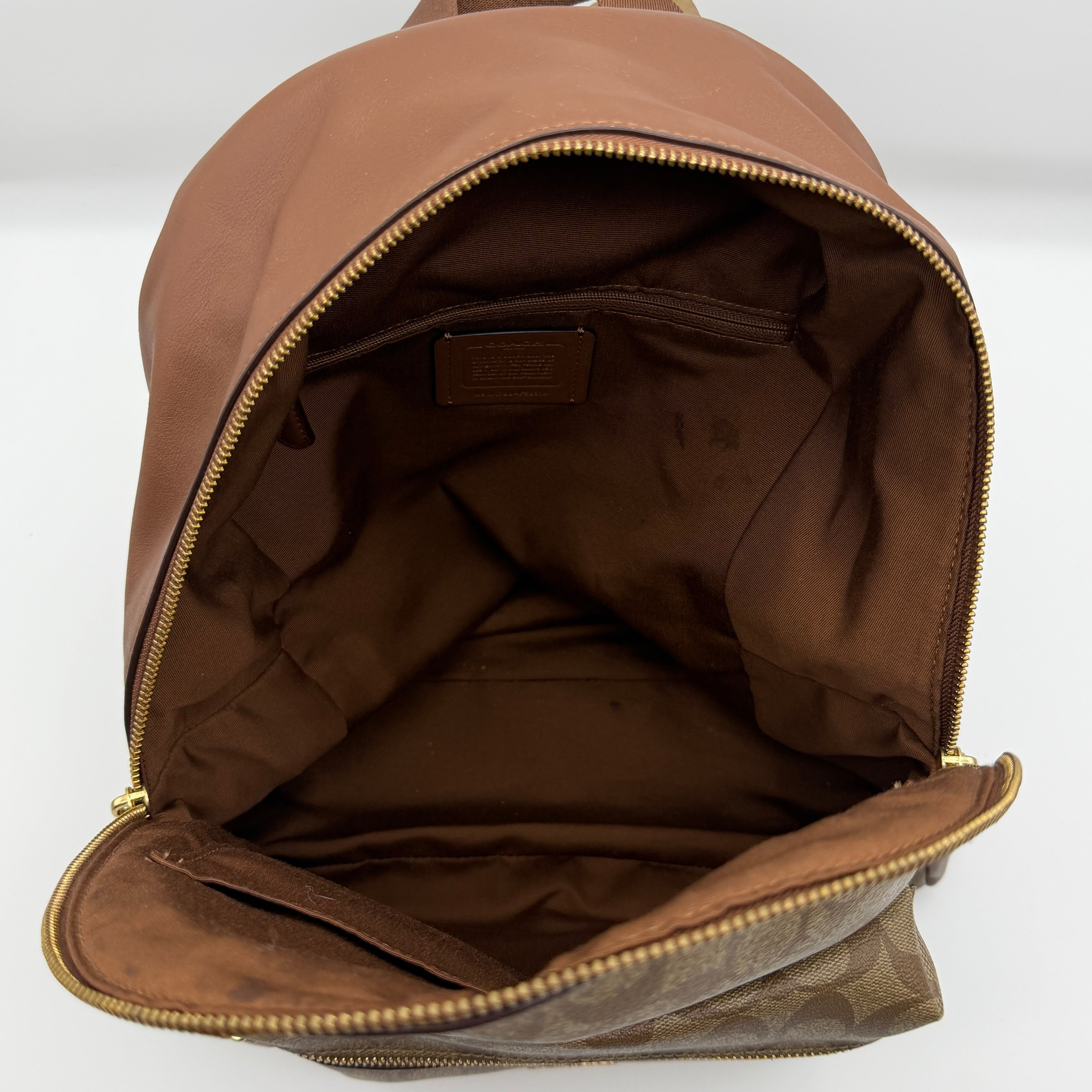 Coach Signature Charlie Backpack Beige/Brown