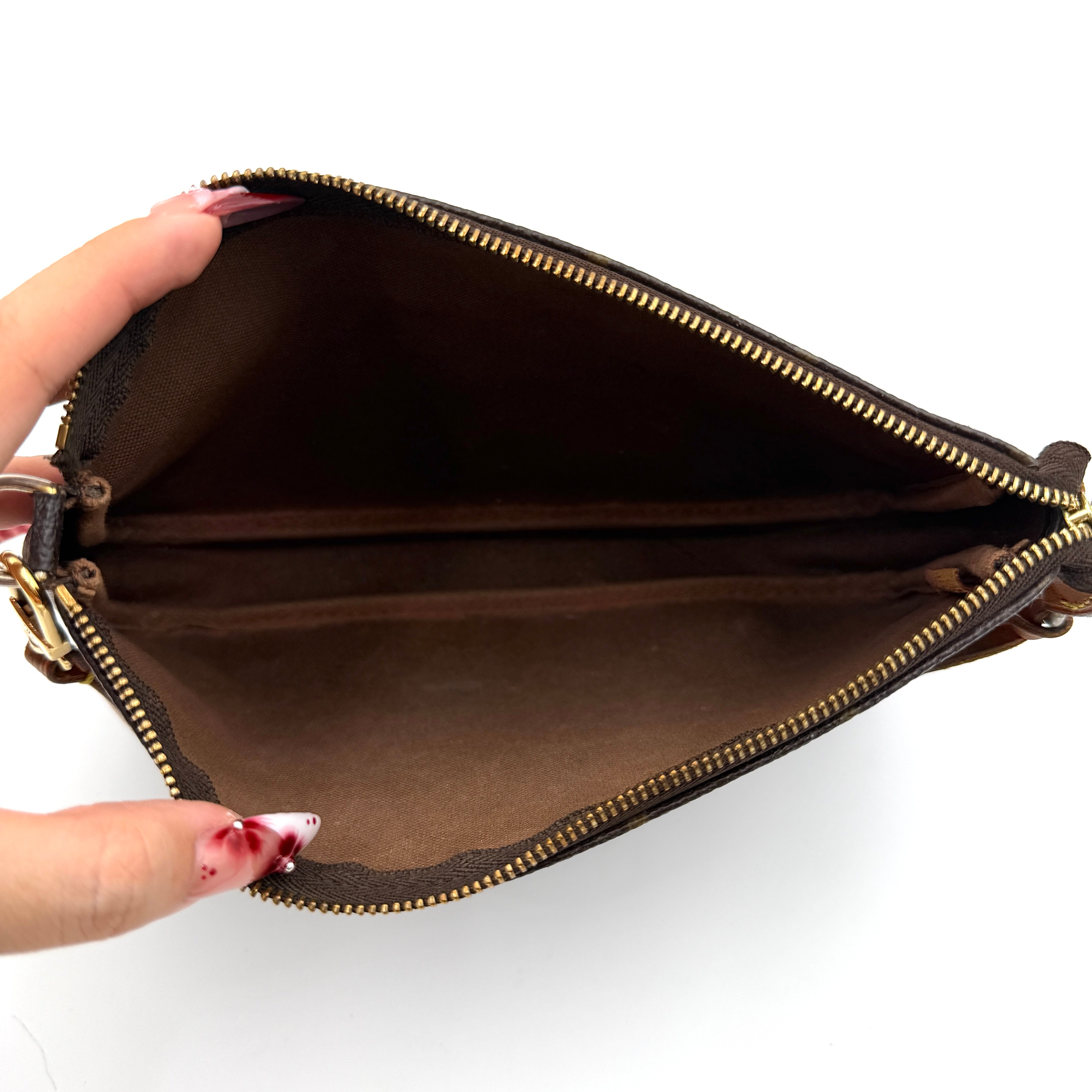 Louis Vuitton Monogram Pochette Bag Brown