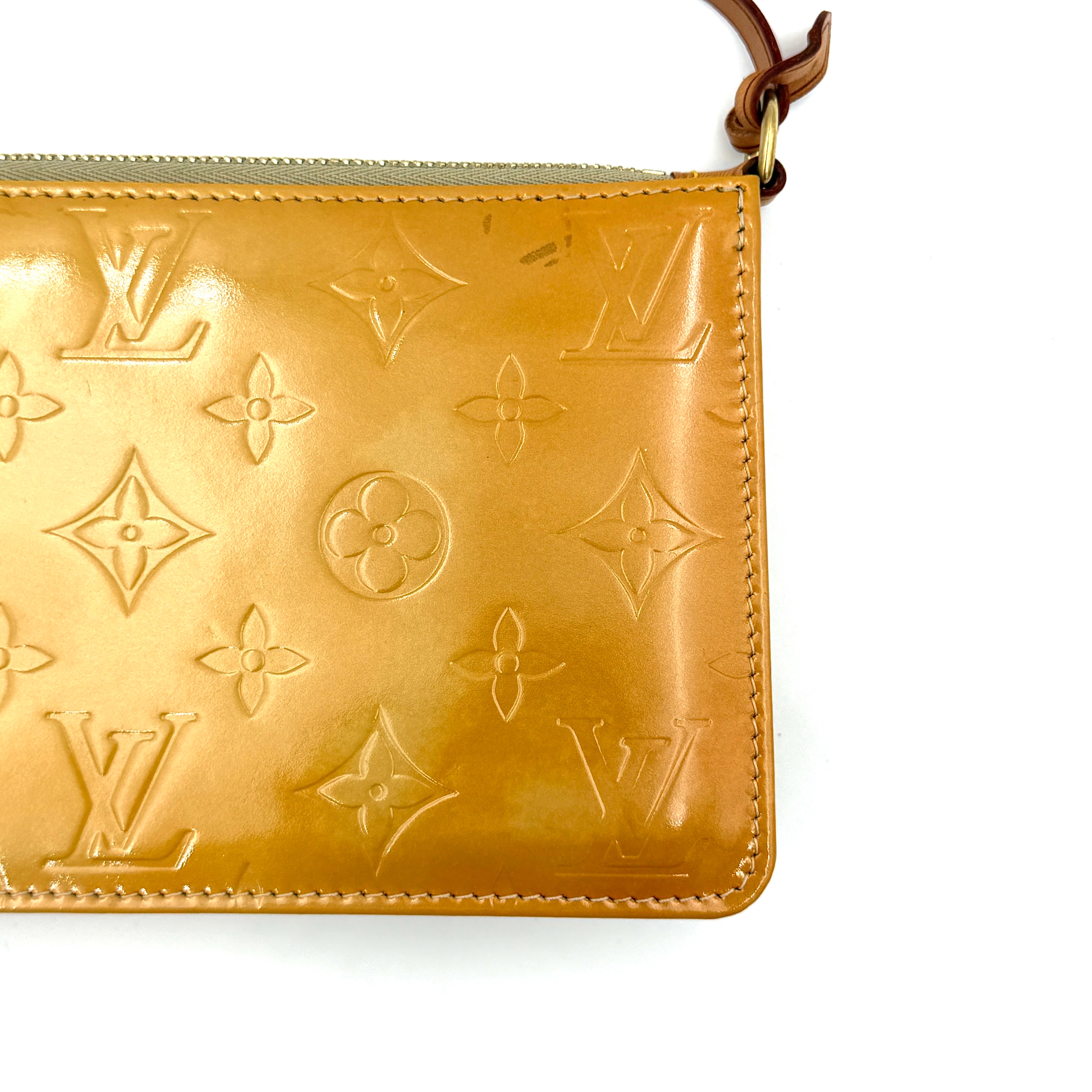 Louis Vuitton Monogram Lexington Vernis Pochette Bag Yellow