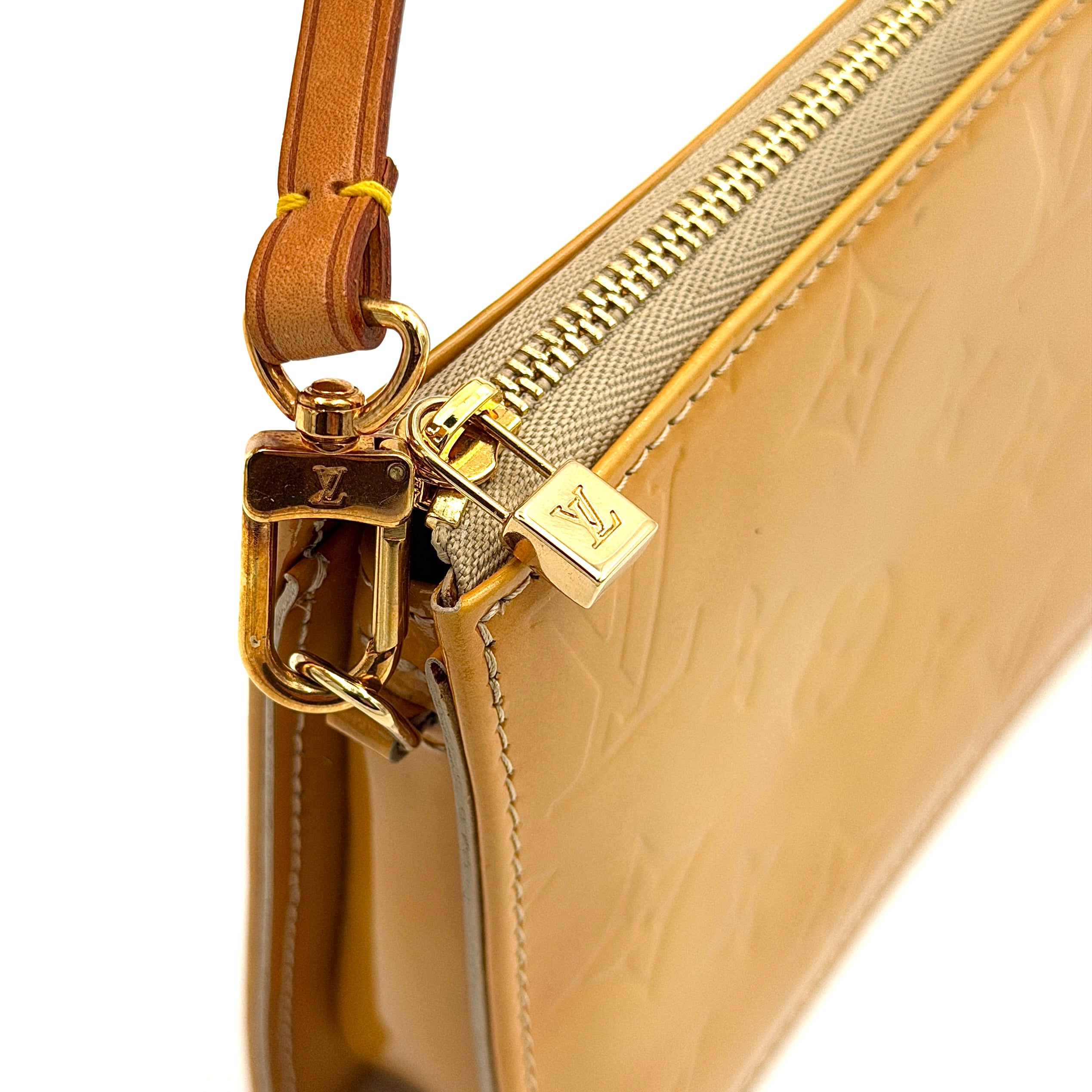 Louis Vuitton Monogram Lexington Vernis Pochette Bag Yellow