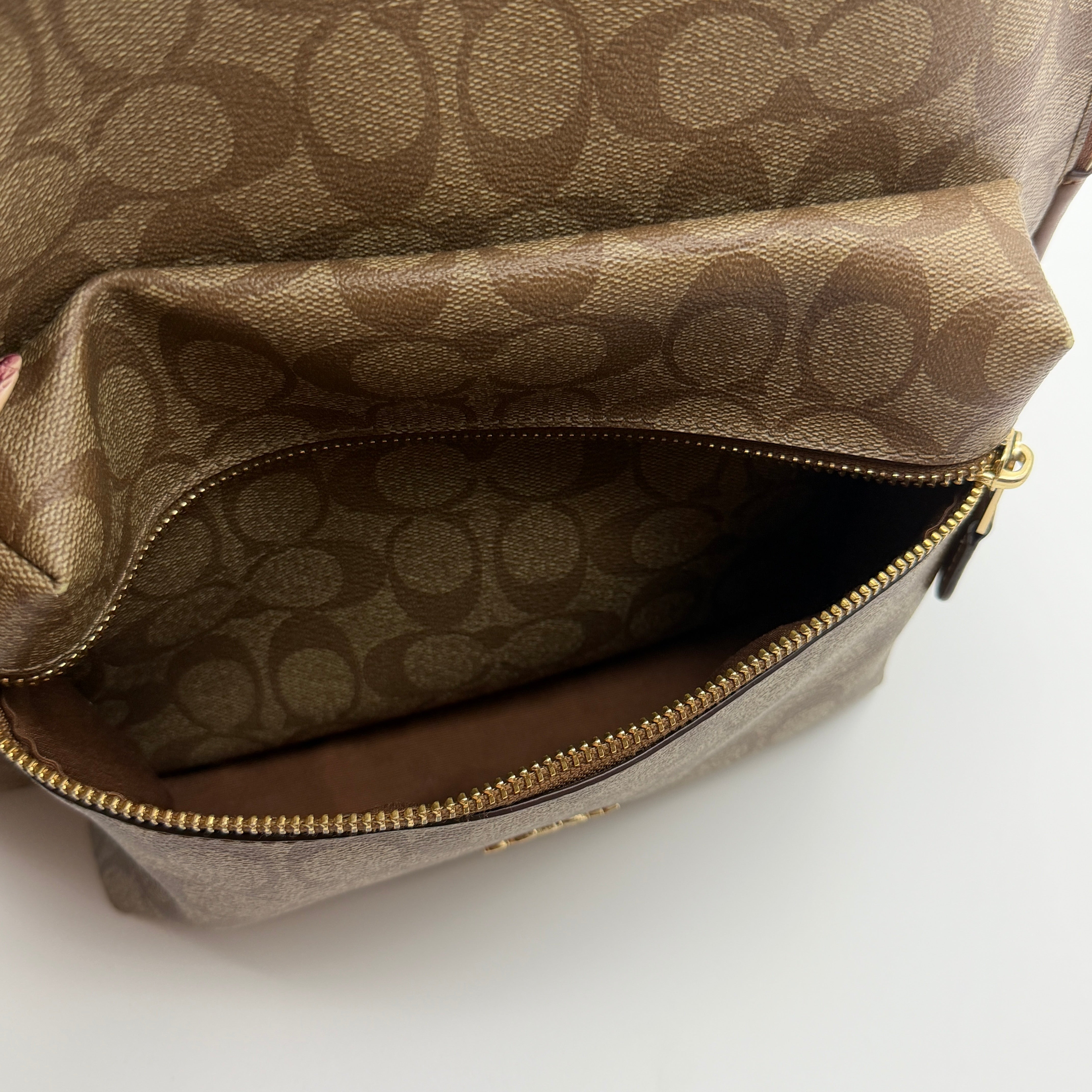 Coach Signature Charlie Backpack Beige/Brown