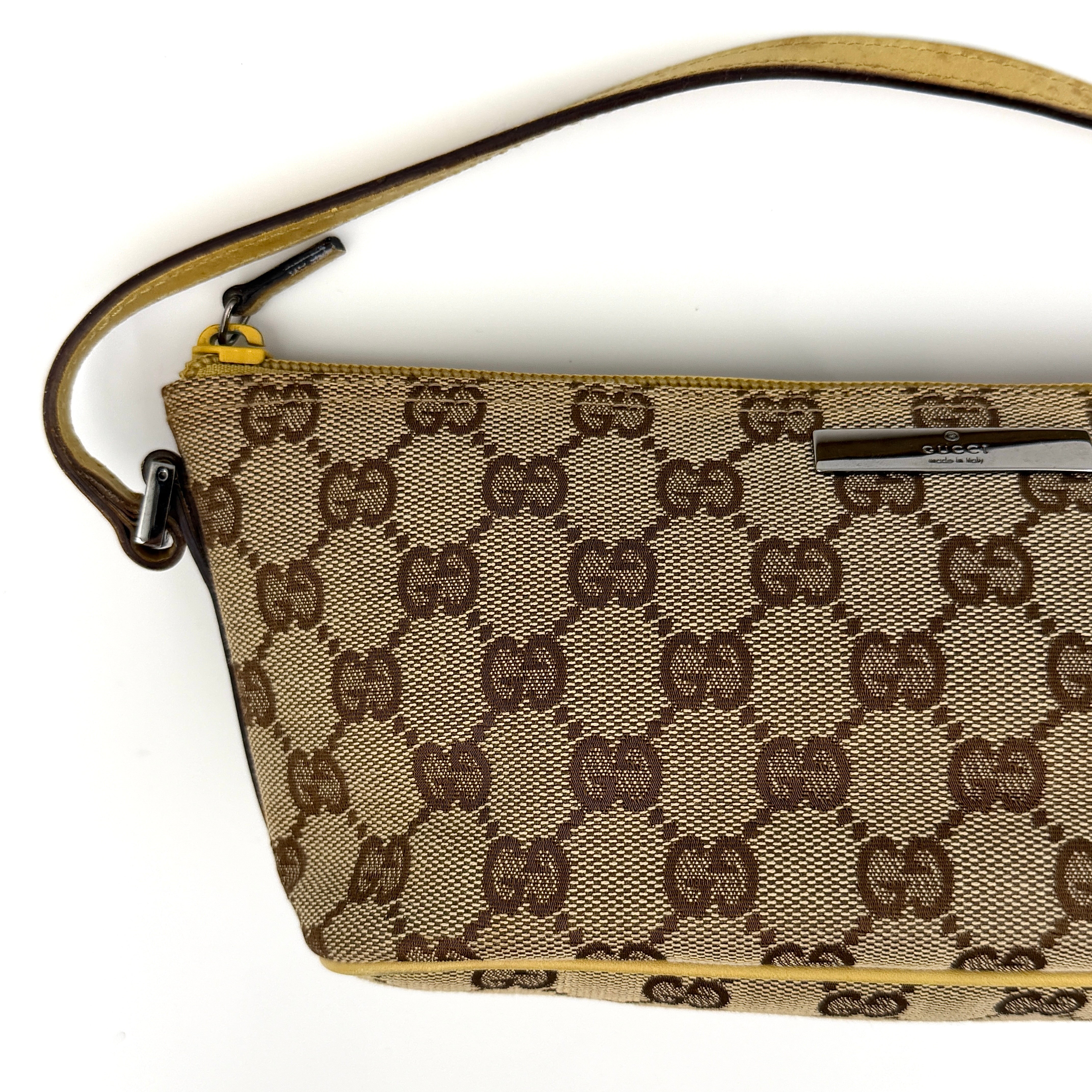 Gucci GG Monogram Pochette Boat Shoulder Bag Beige/Yellow