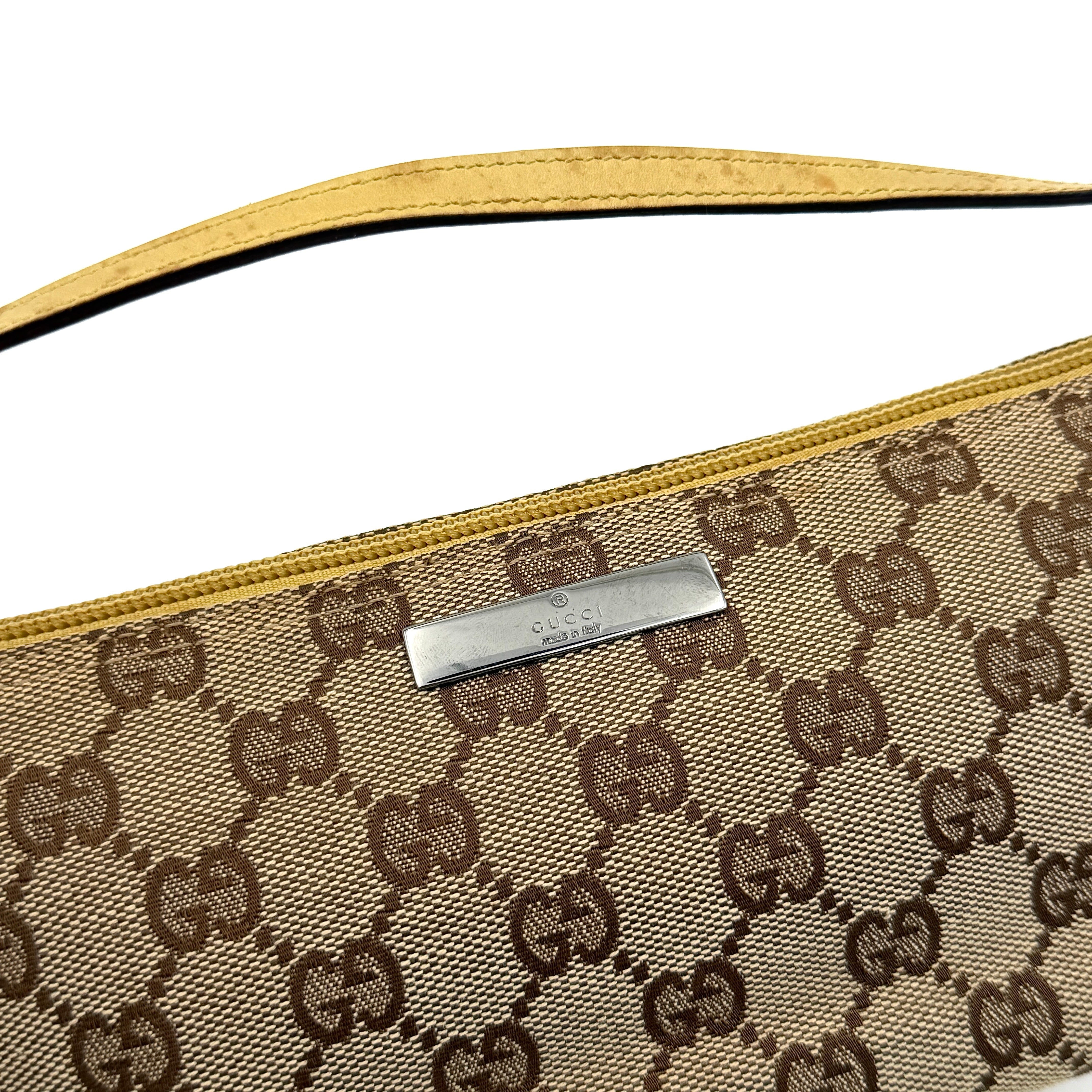 Gucci GG Monogram Pochette Boat Shoulder Bag Beige/Yellow