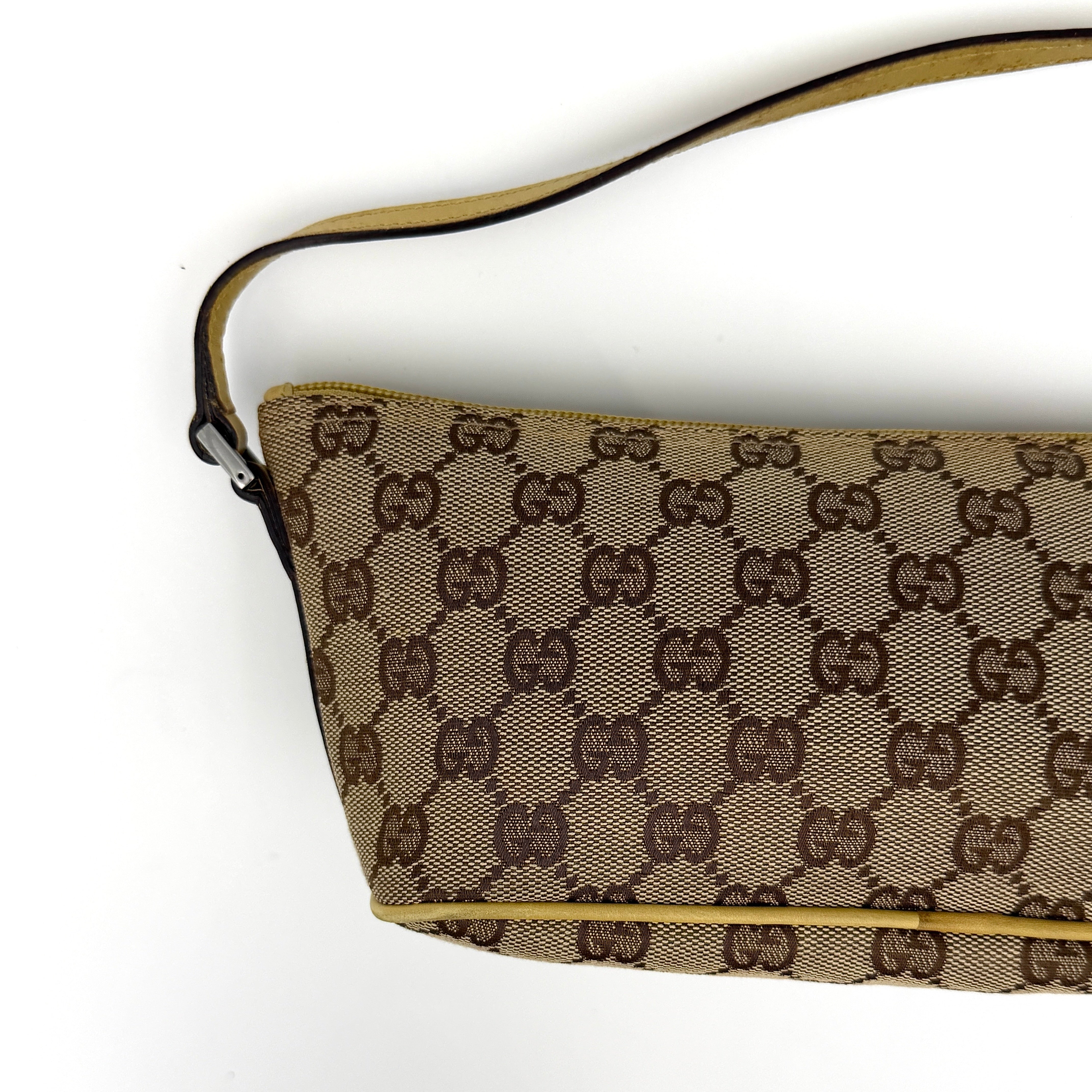 Gucci GG Monogram Pochette Boat Shoulder Bag Beige/Yellow