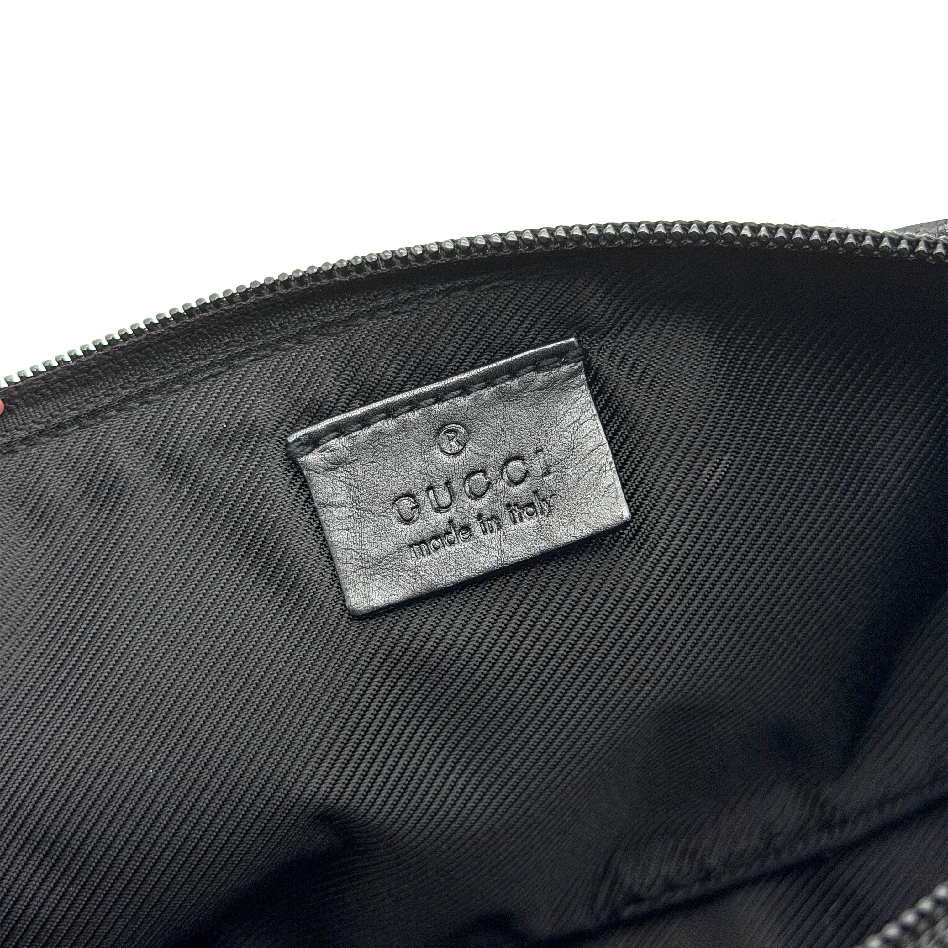 Gucci GG Monogram Pochette Boat Shoulder Bag Black