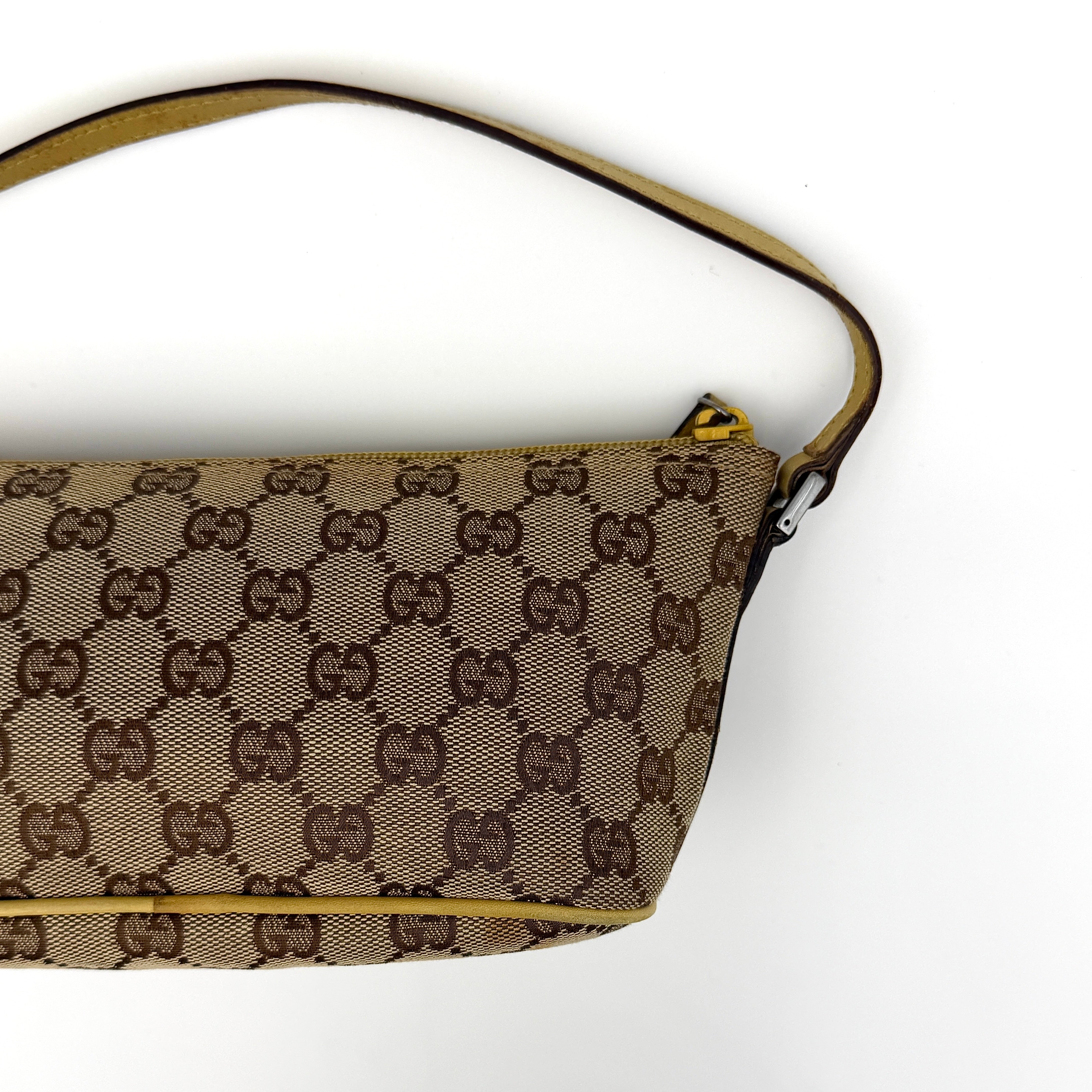 Gucci GG Monogram Pochette Boat Shoulder Bag Beige/Yellow