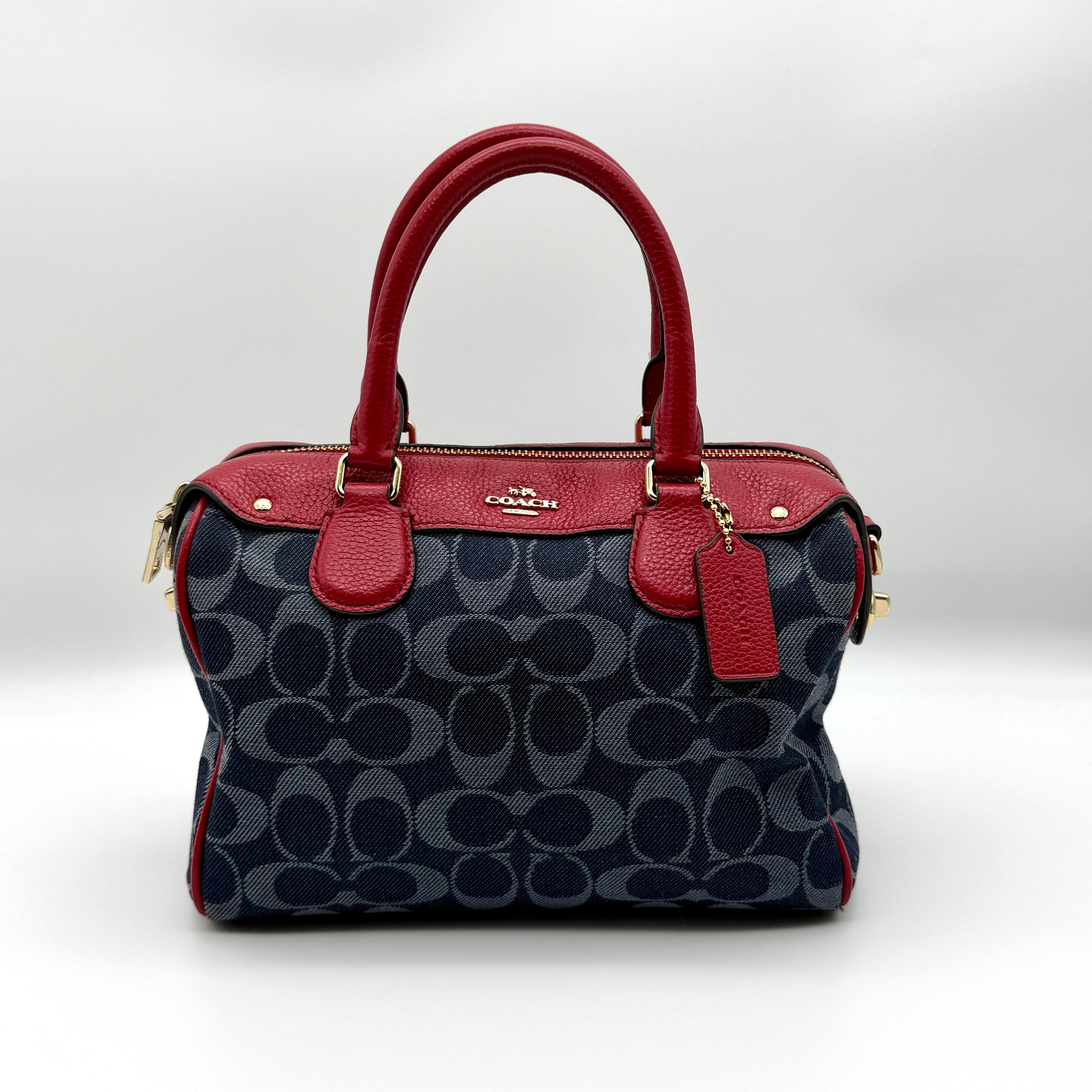 Coach 2Way Signature Mini Bennett Boston Bag Blue/Red