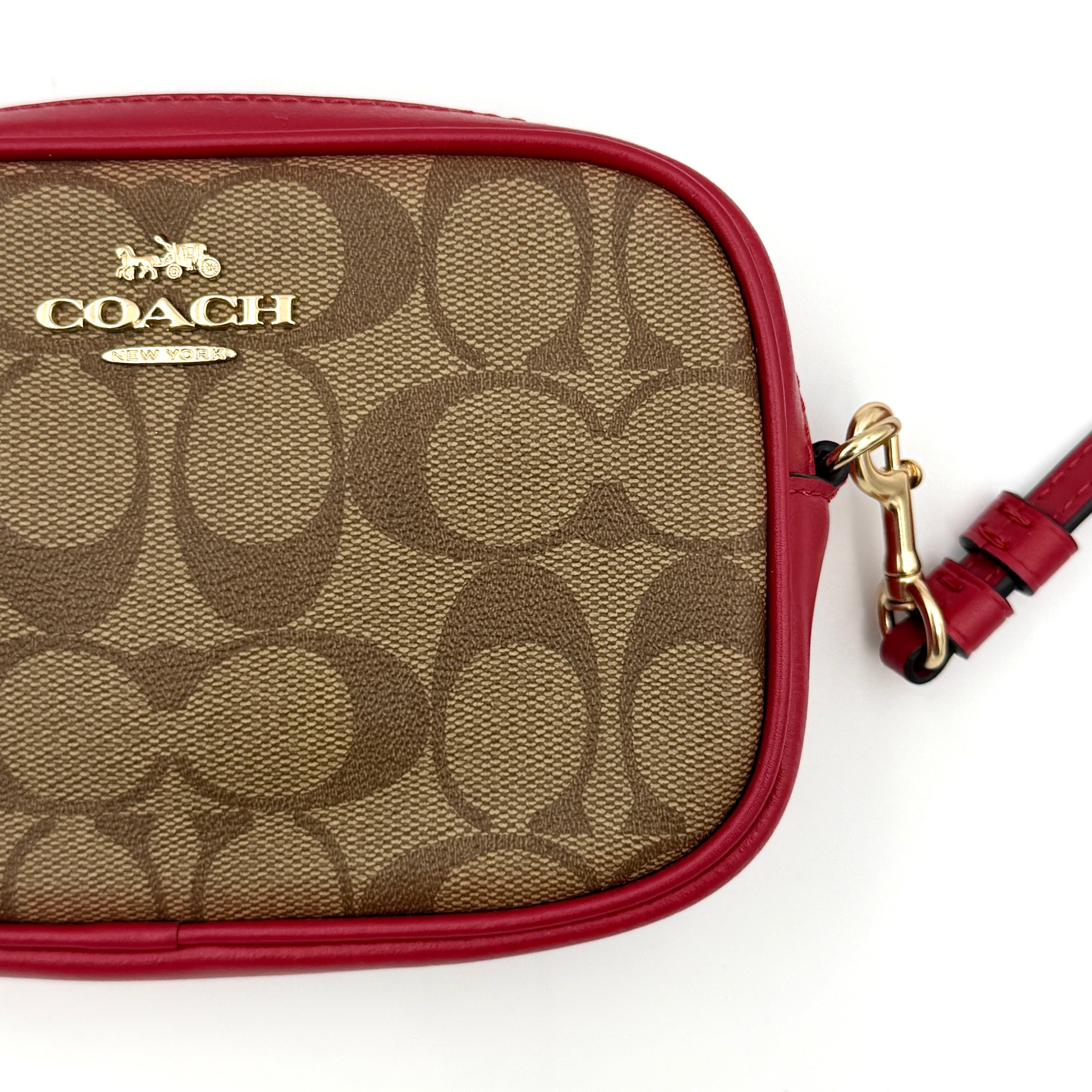 Coach Mini Jamie Crossbody Bag Beige/Red
