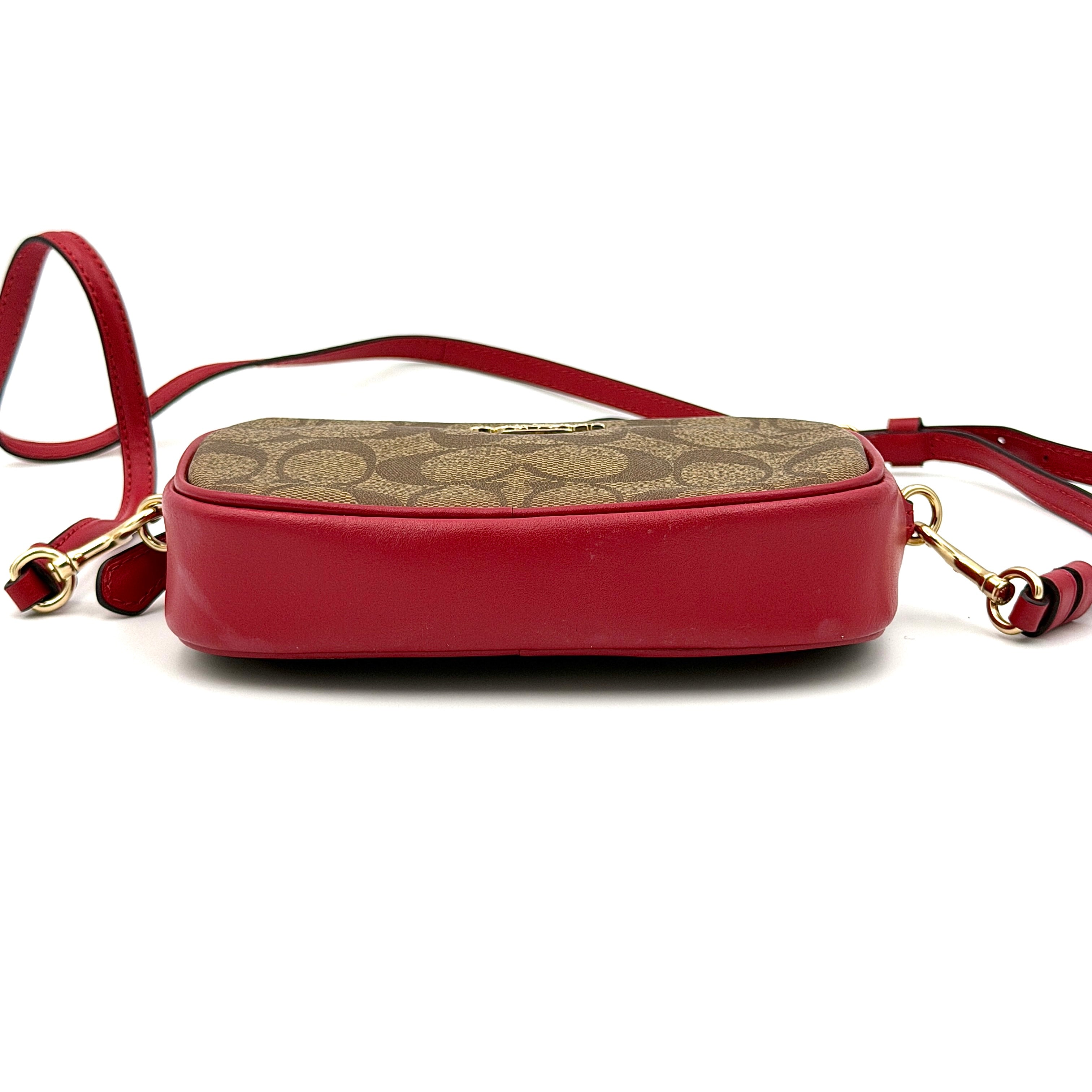 Coach Mini Jamie Crossbody Bag Beige/Red