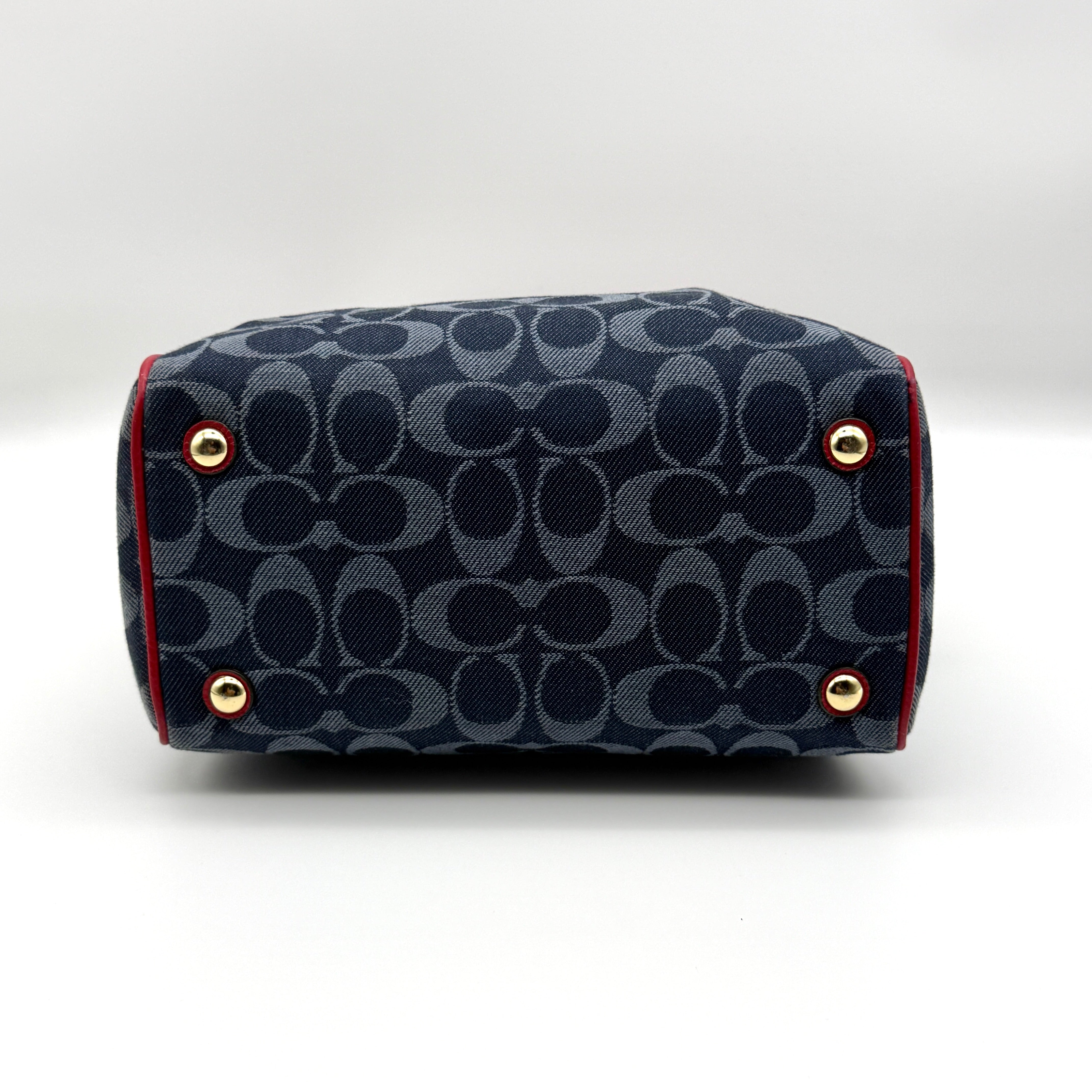 Coach 2Way Signature Mini Bennett Boston Bag Blue/Red