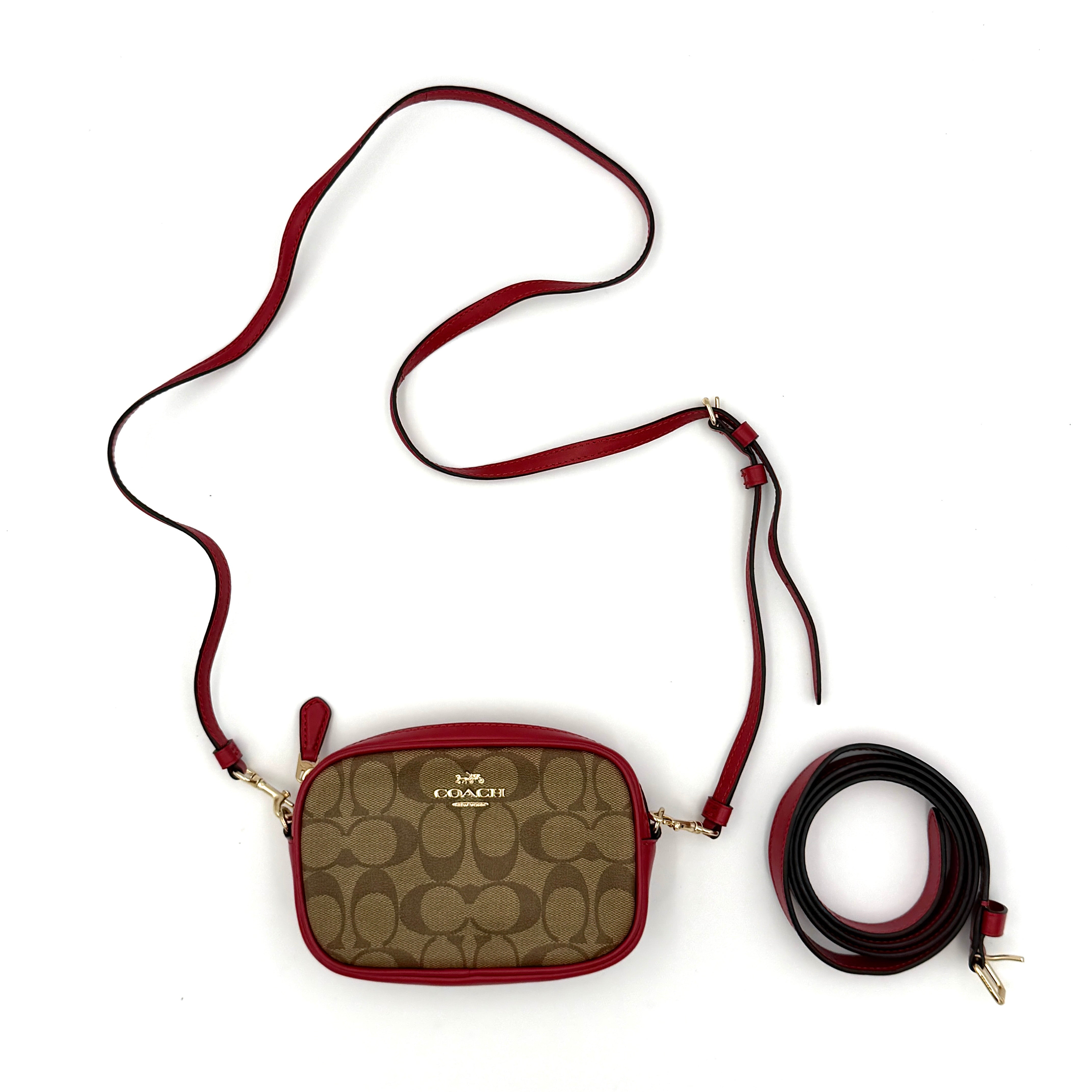 Coach Mini Jamie Crossbody Bag Beige/Red