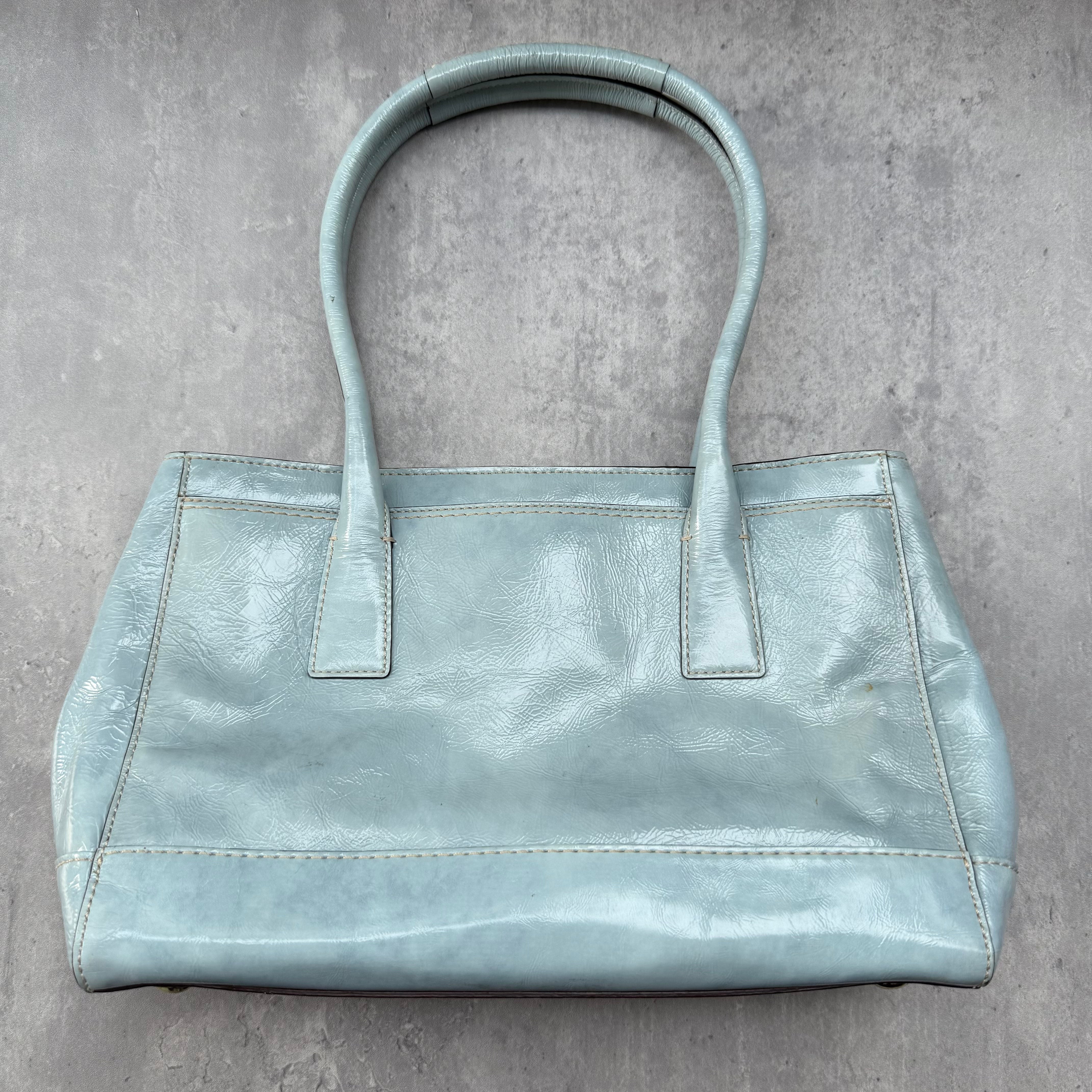 Coach Madeline Turnlock Handbag Baby Blue