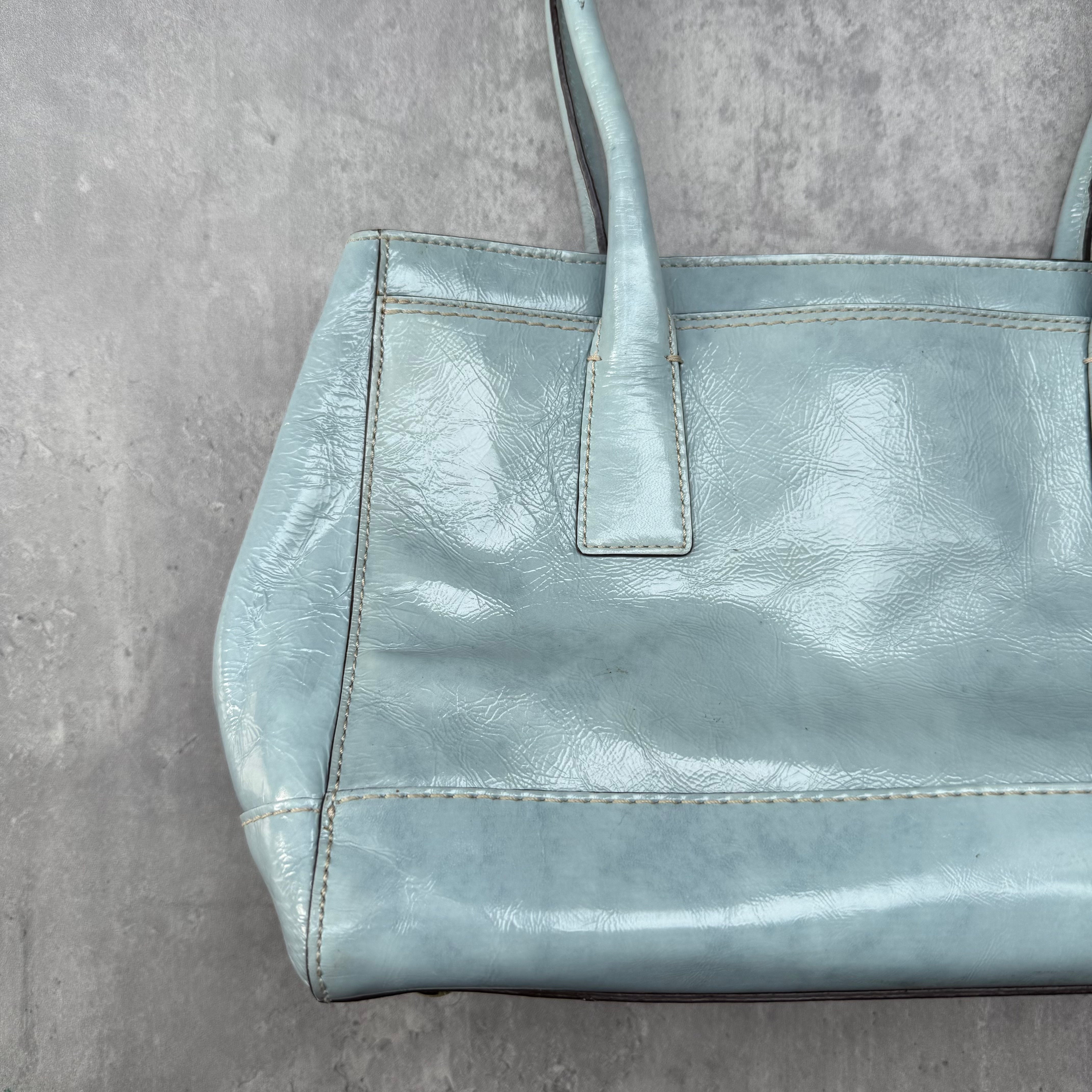 Coach Madeline Turnlock Handbag Baby Blue