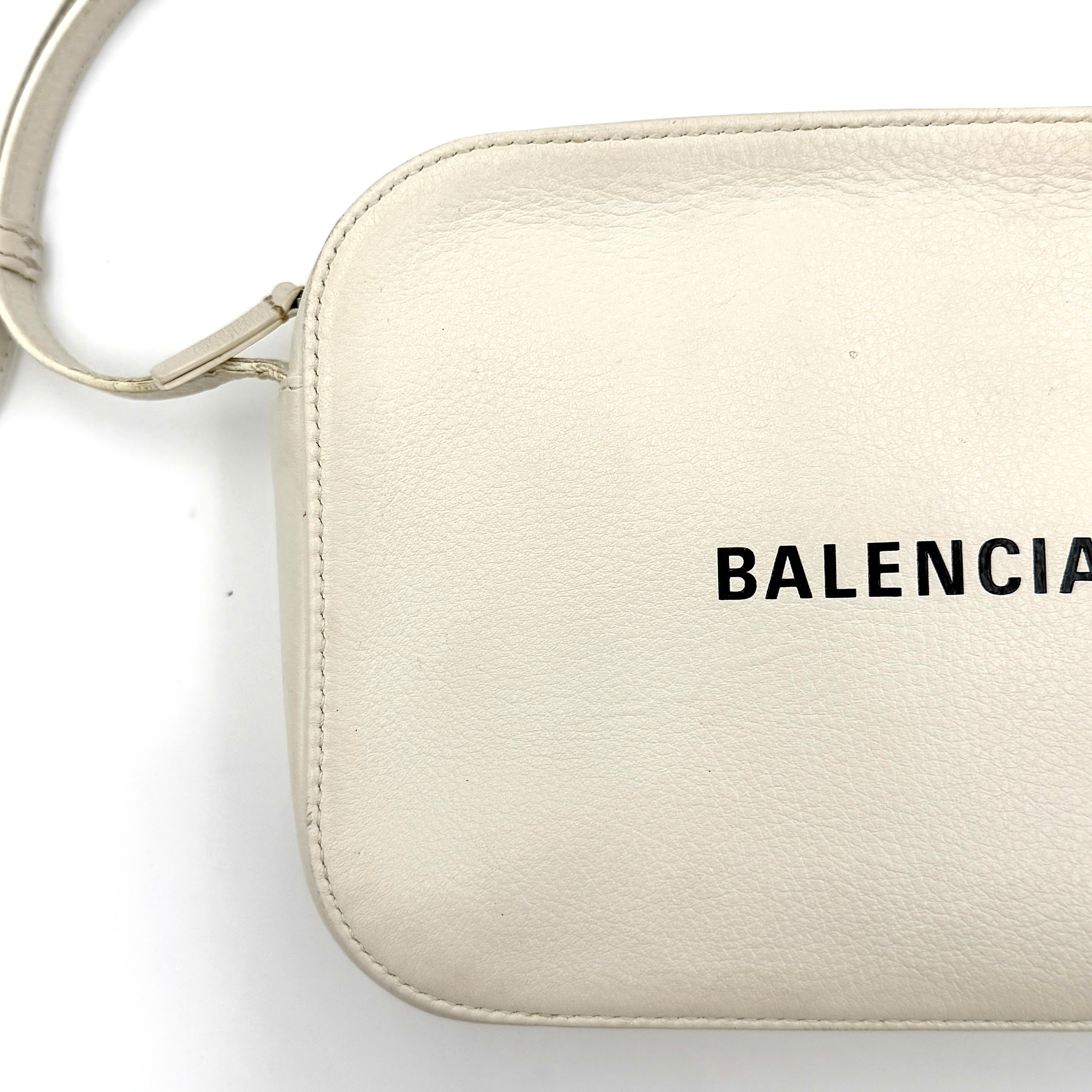 Balenciaga Everyday Camera Crossbody Bag White