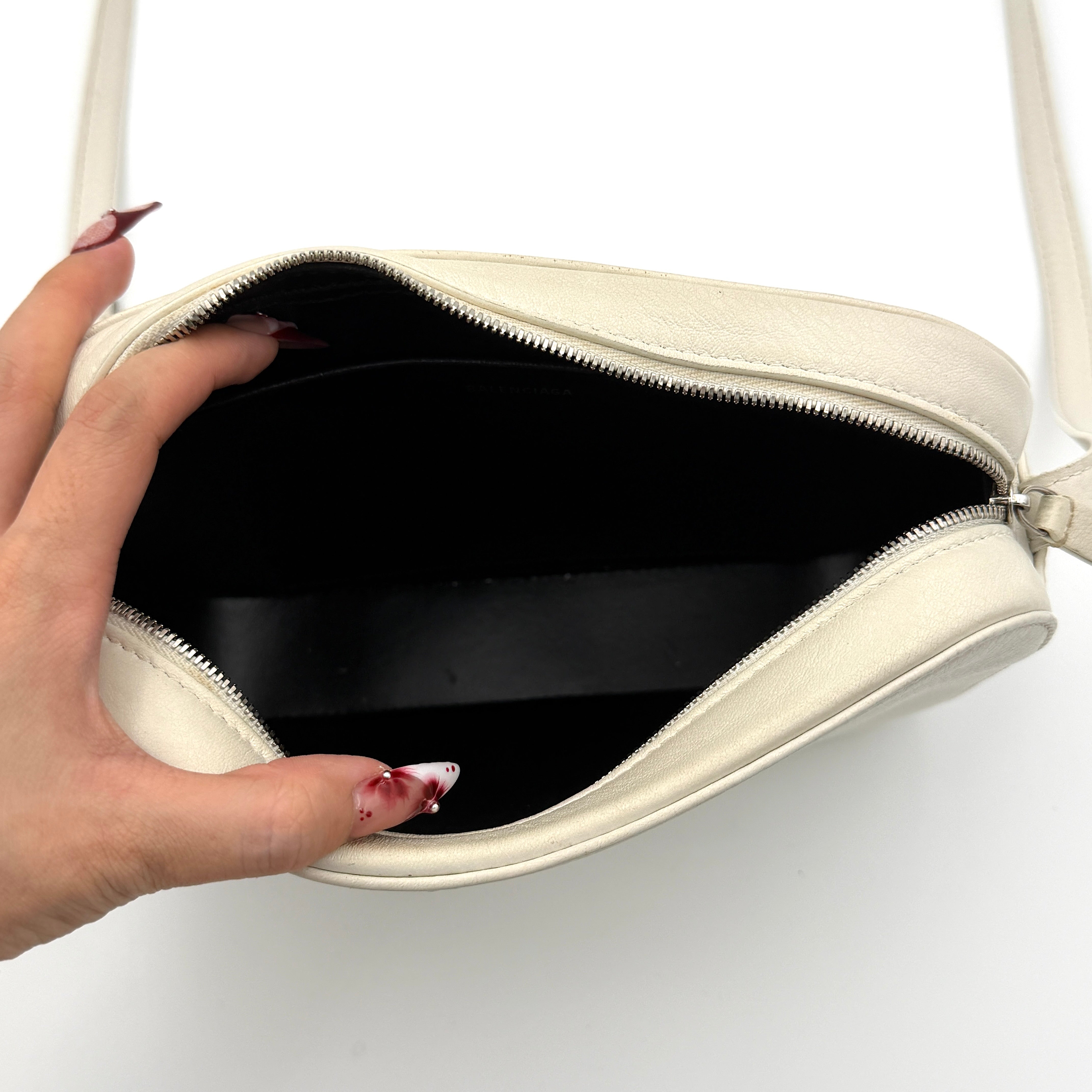 Balenciaga Everyday Camera Crossbody Bag White