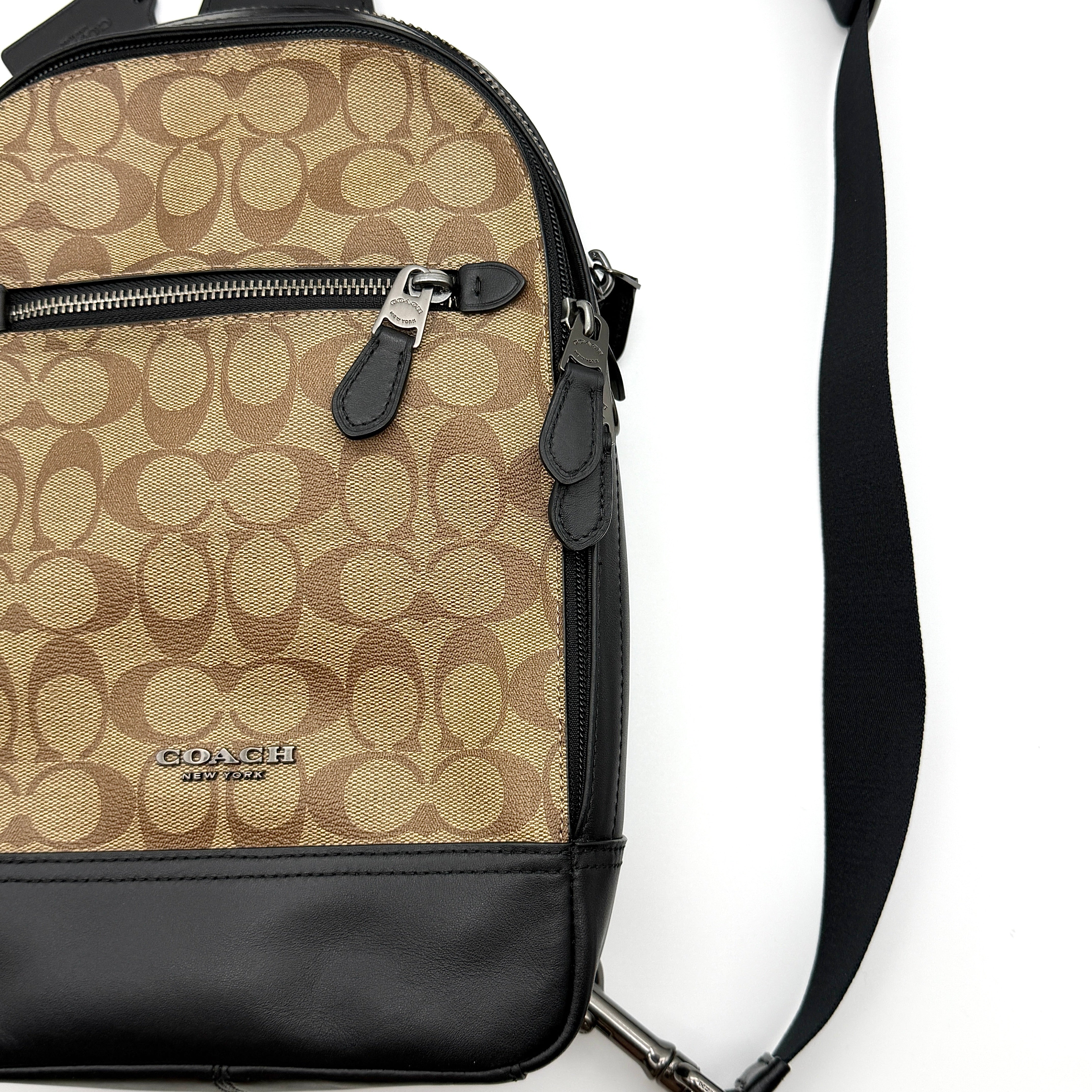 Coach Signature Graham Crossbody Bag Black/Beige