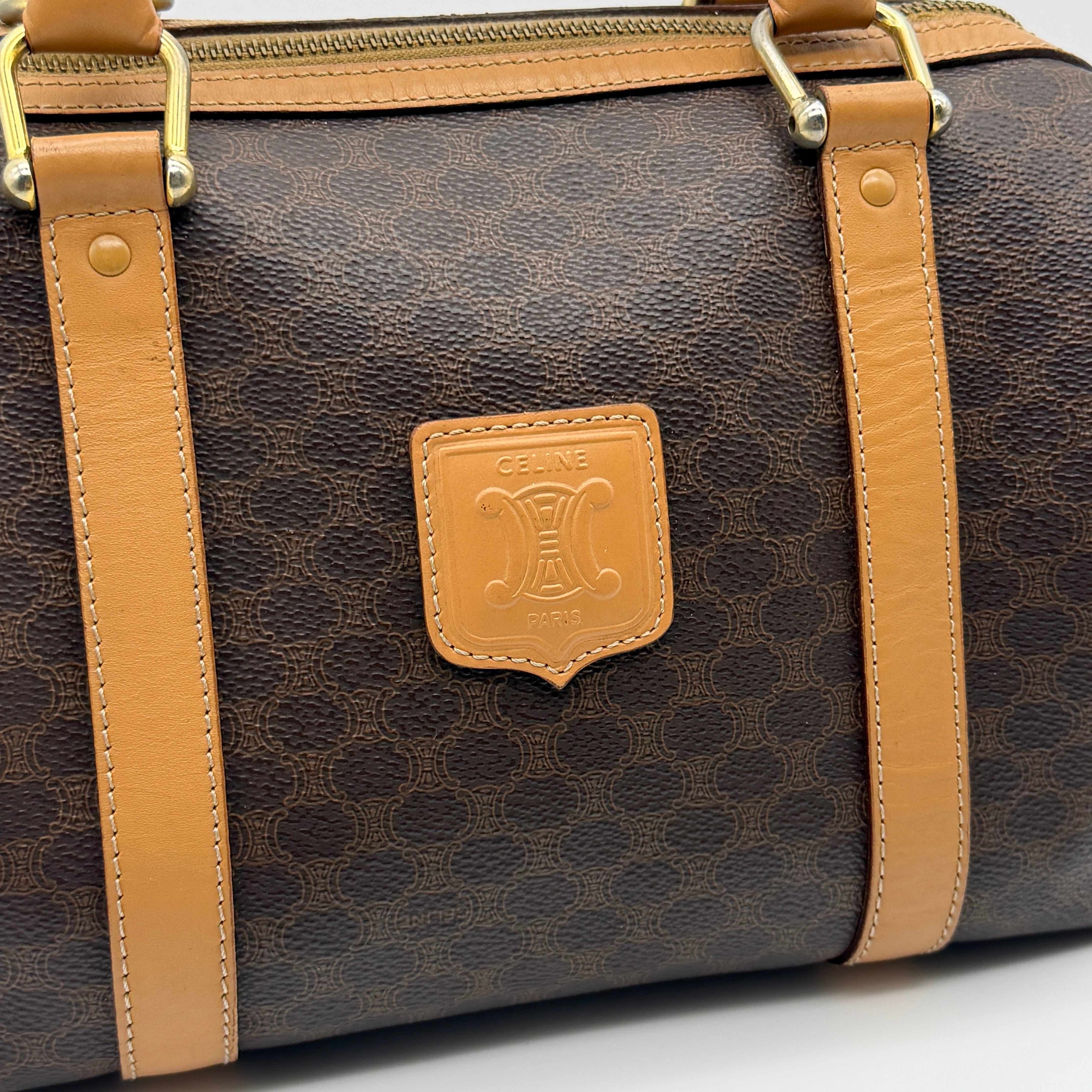 Celine Macadam Boston Bag Brown/Beige