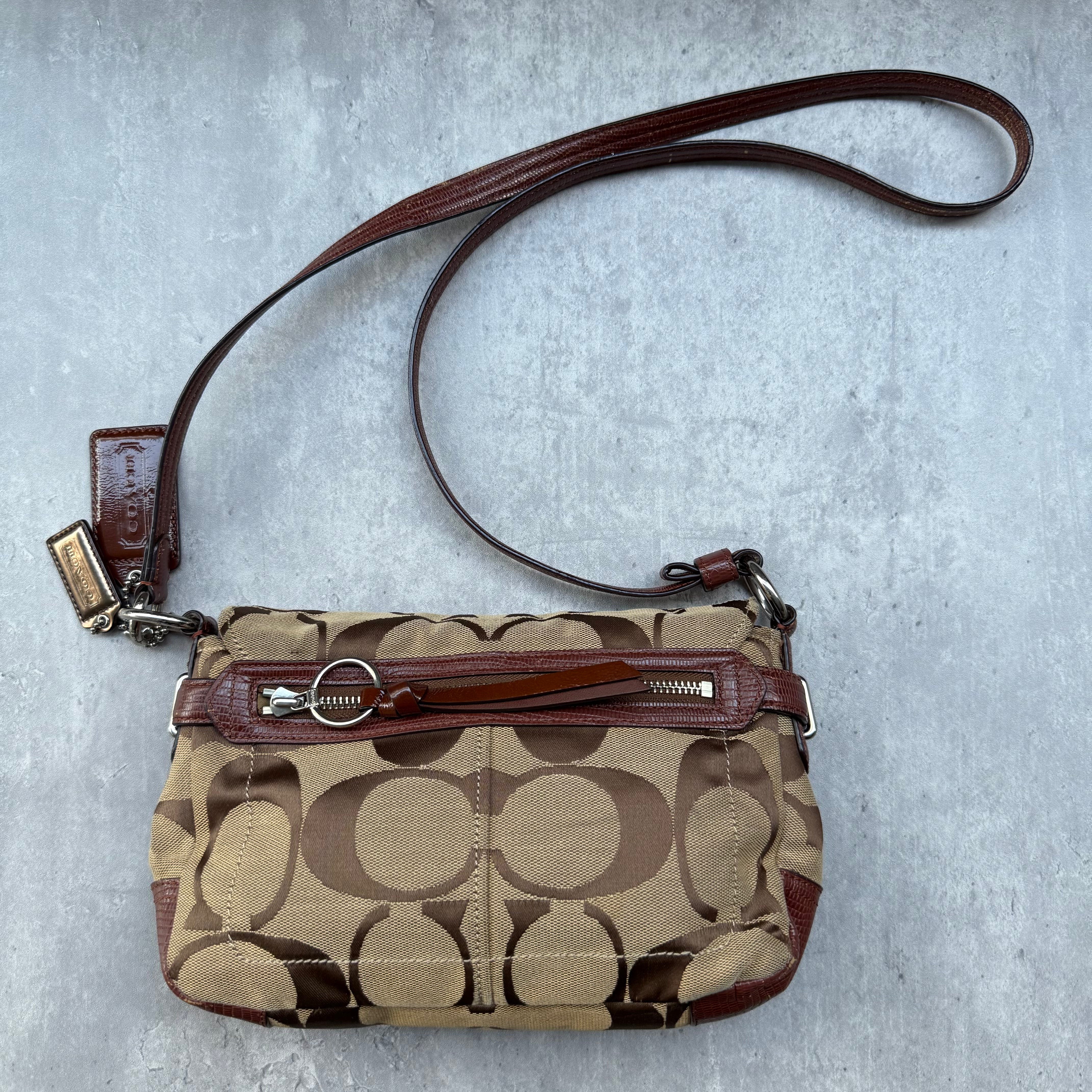 Coach Signature Chelsea Flap Crossbody Bag Beige