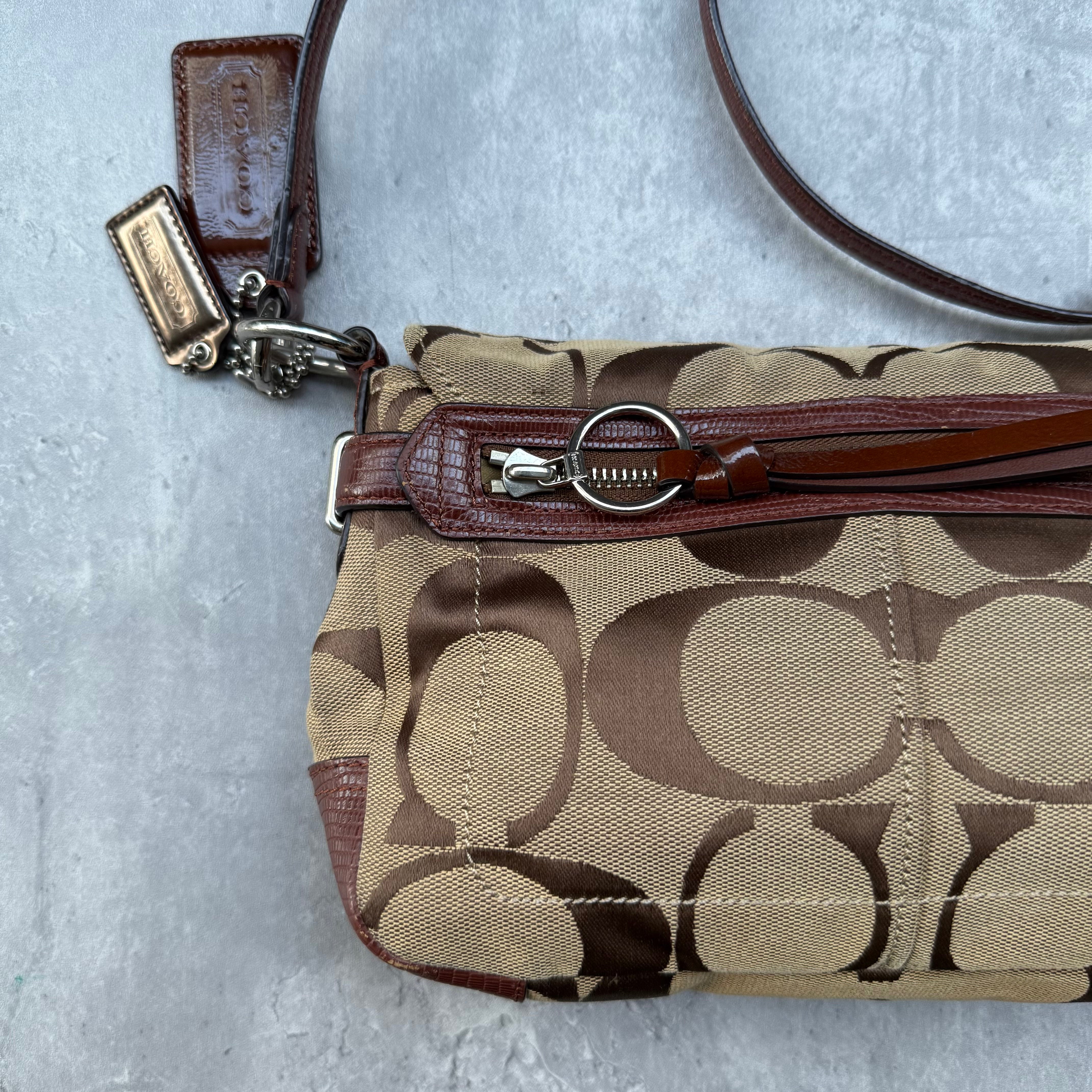 Coach Signature Chelsea Flap Crossbody Bag Beige
