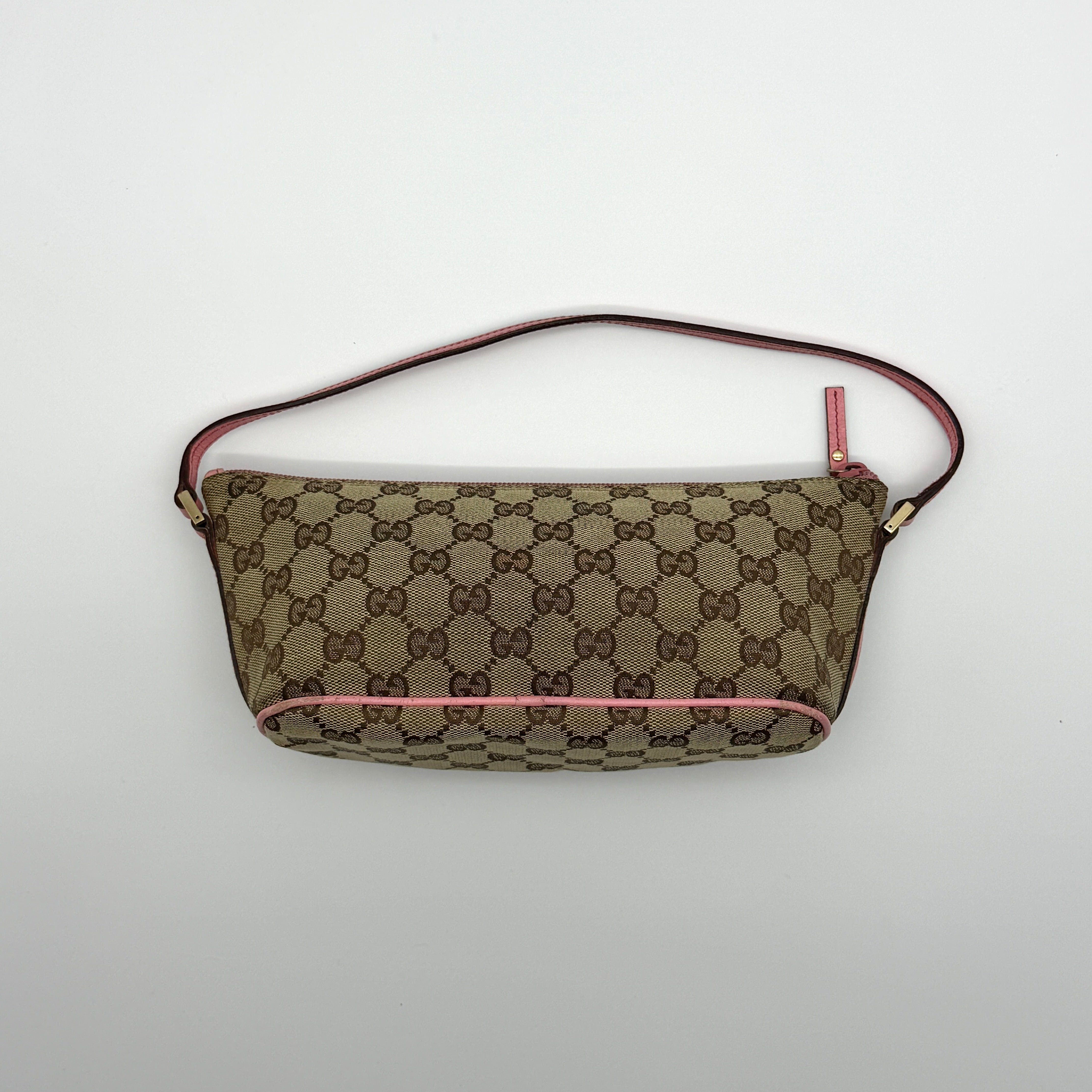 Gucci GG Monogram Pochette Boat Shoulder Bag Beige/Pink