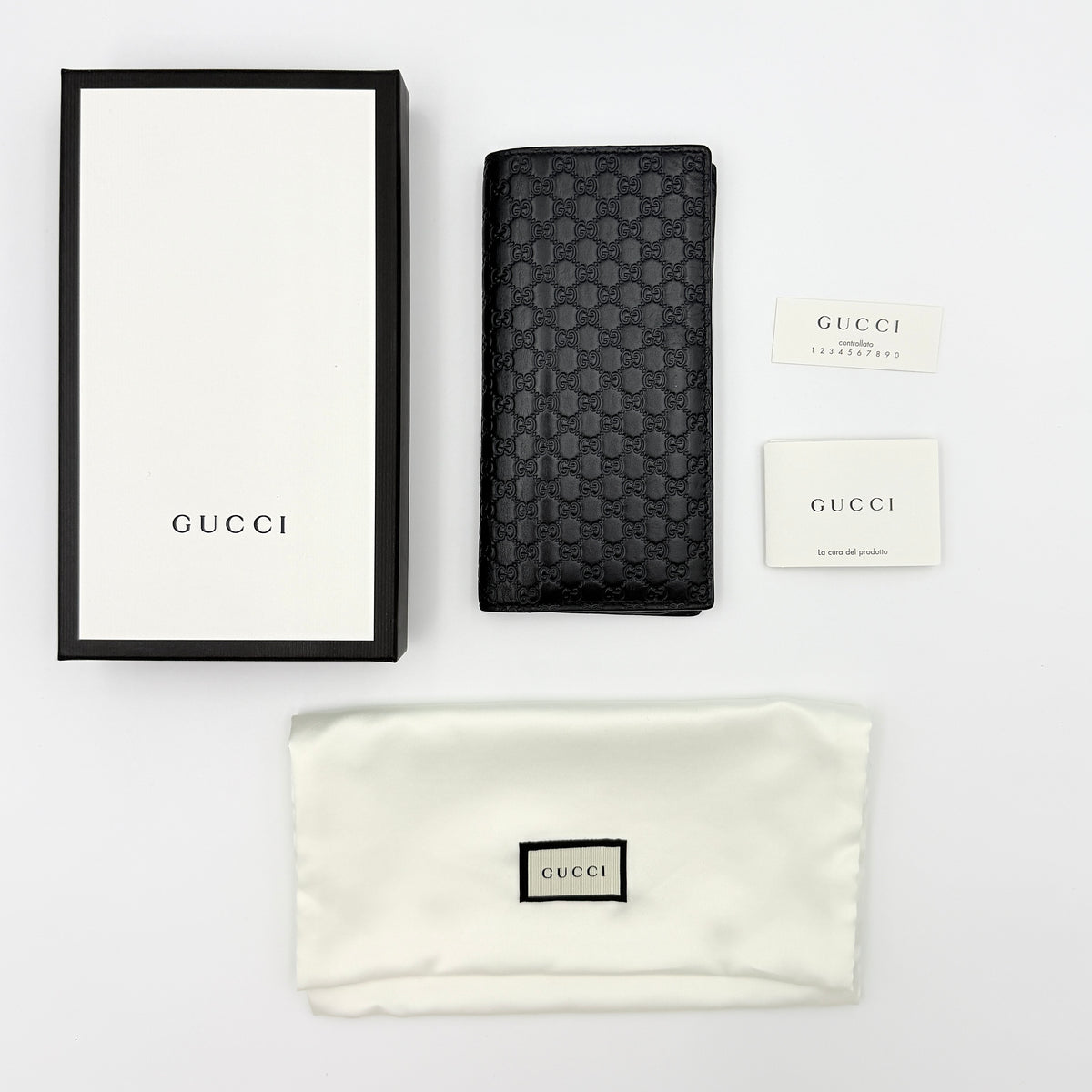 Gucci Microguccissima GG Monogram Embossed Long Wallet Navy Blue