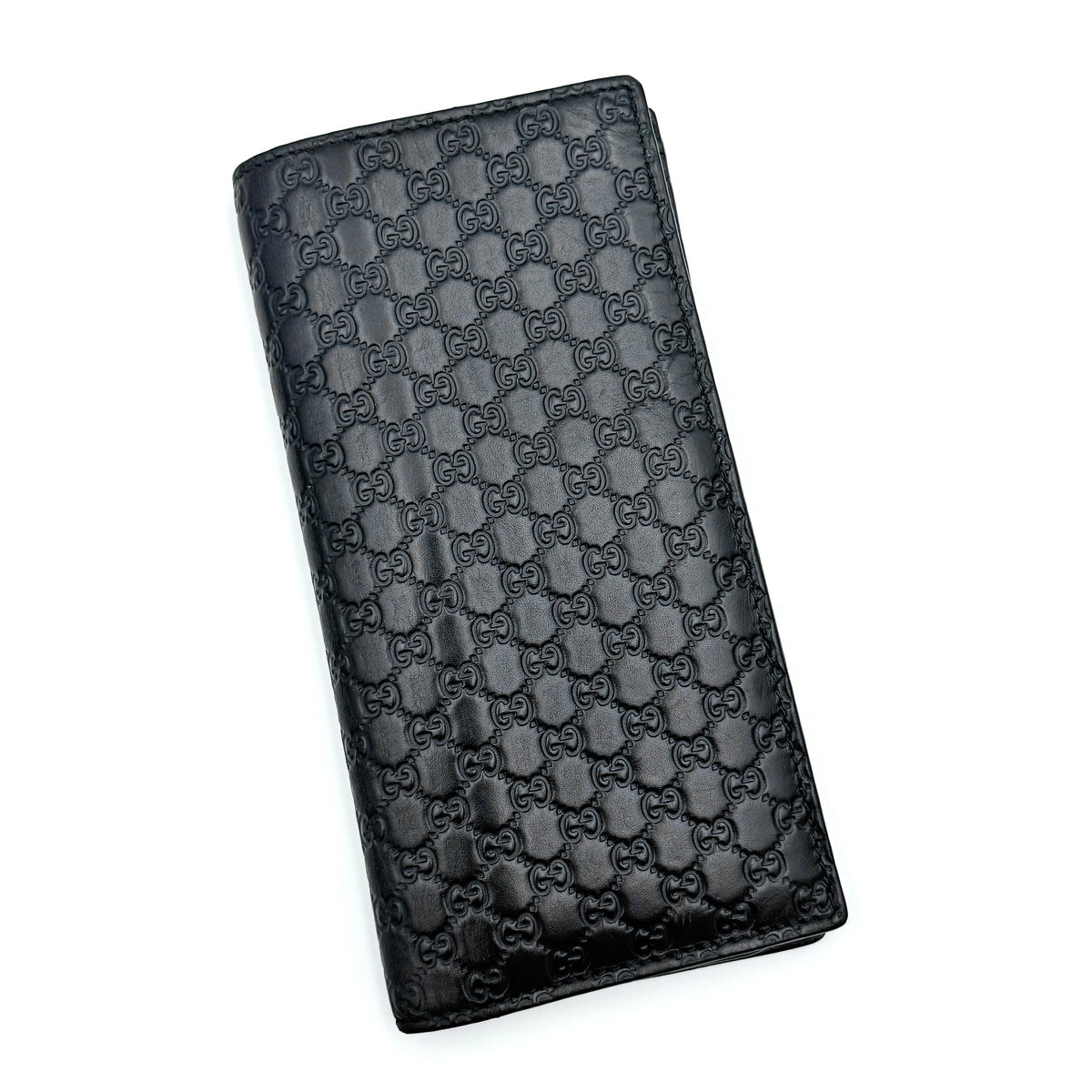 Gucci Microguccissima GG Monogram Embossed Long Wallet Navy Blue