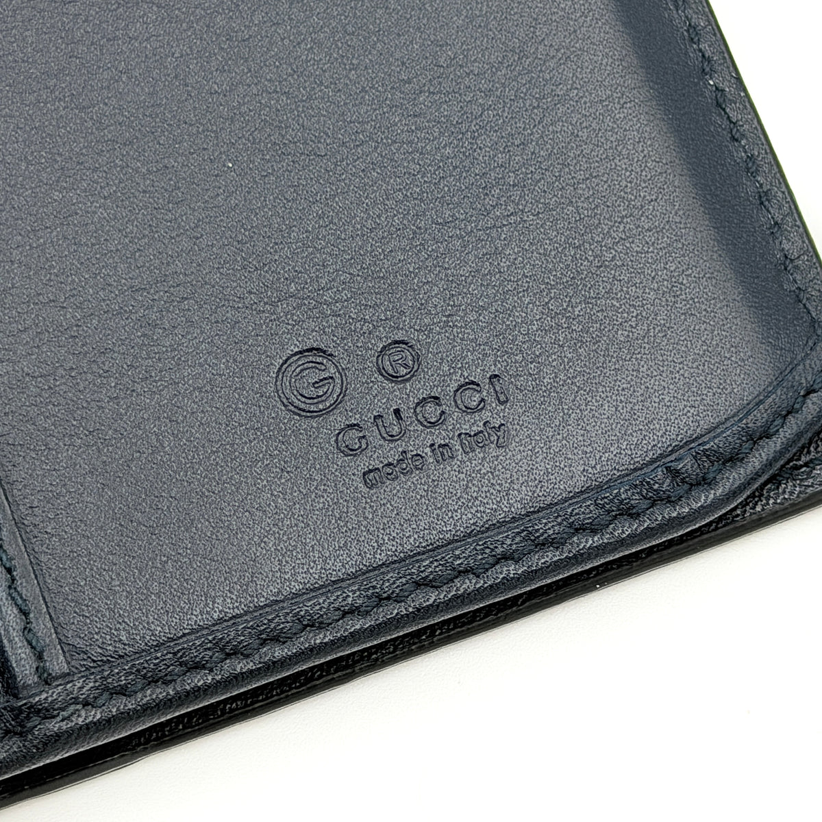 Gucci Microguccissima GG Monogram Embossed Long Wallet Navy Blue