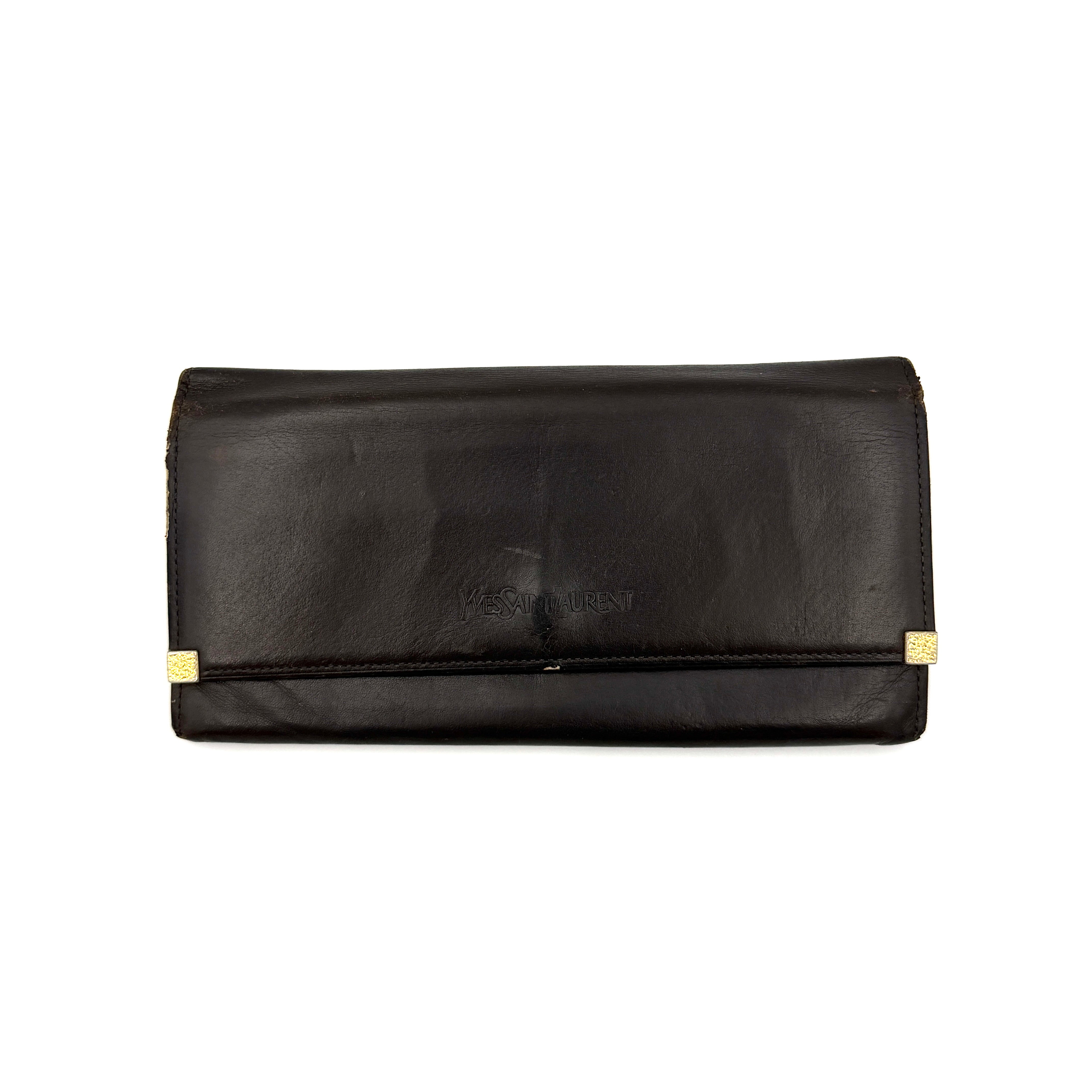 Saint Laurent YSL Paris SLP Long Wallet Black