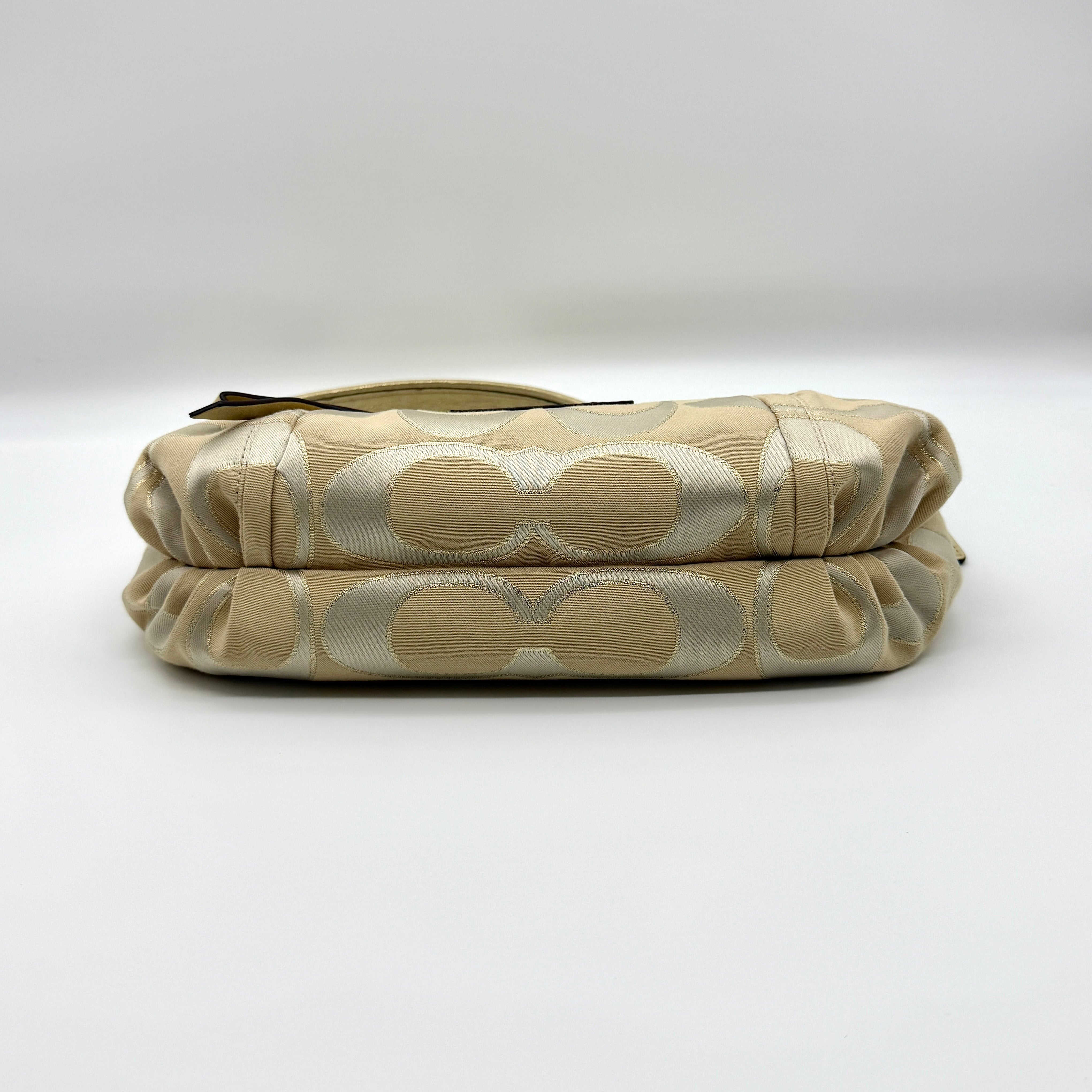 Coach 2Way Signature Poppy Shoulder Bag Beige/Gold