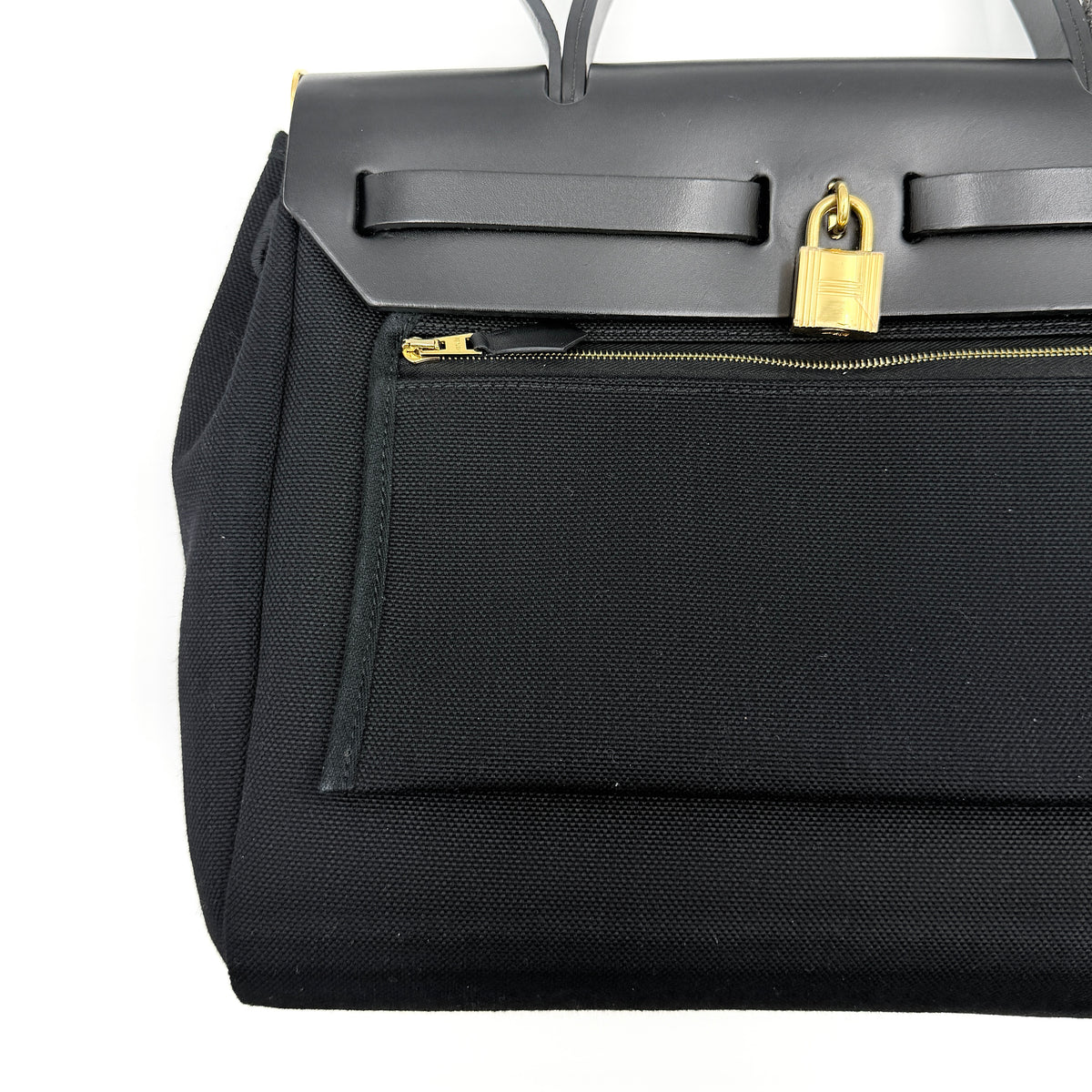 Hermès 2Way Herbag Zip 31 Handbag Black Noir