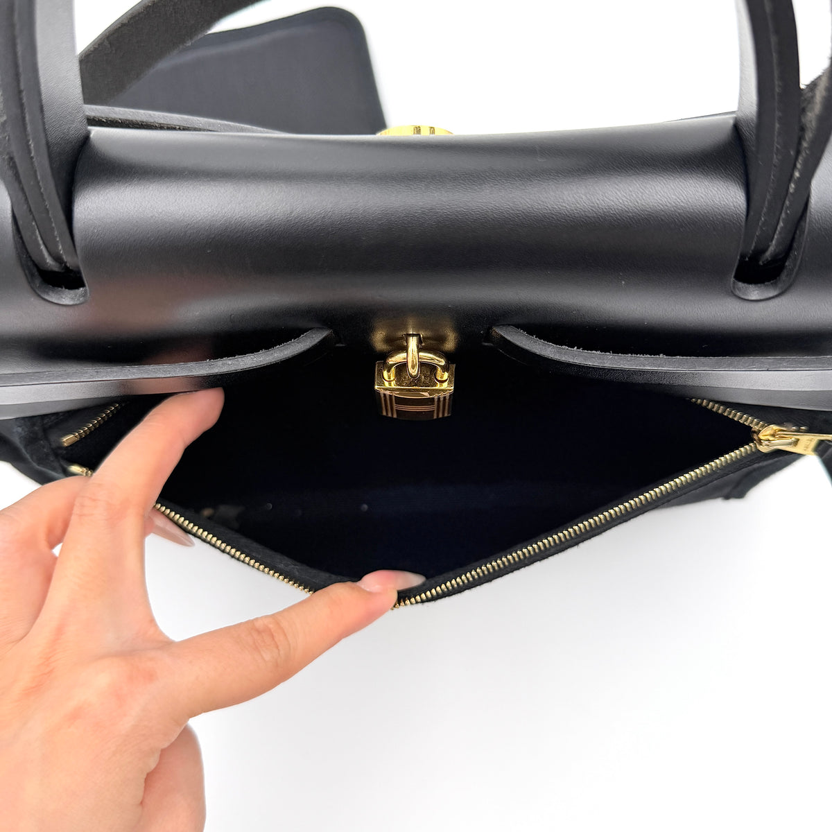 Hermès 2Way Herbag Zip 31 Handbag Black Noir