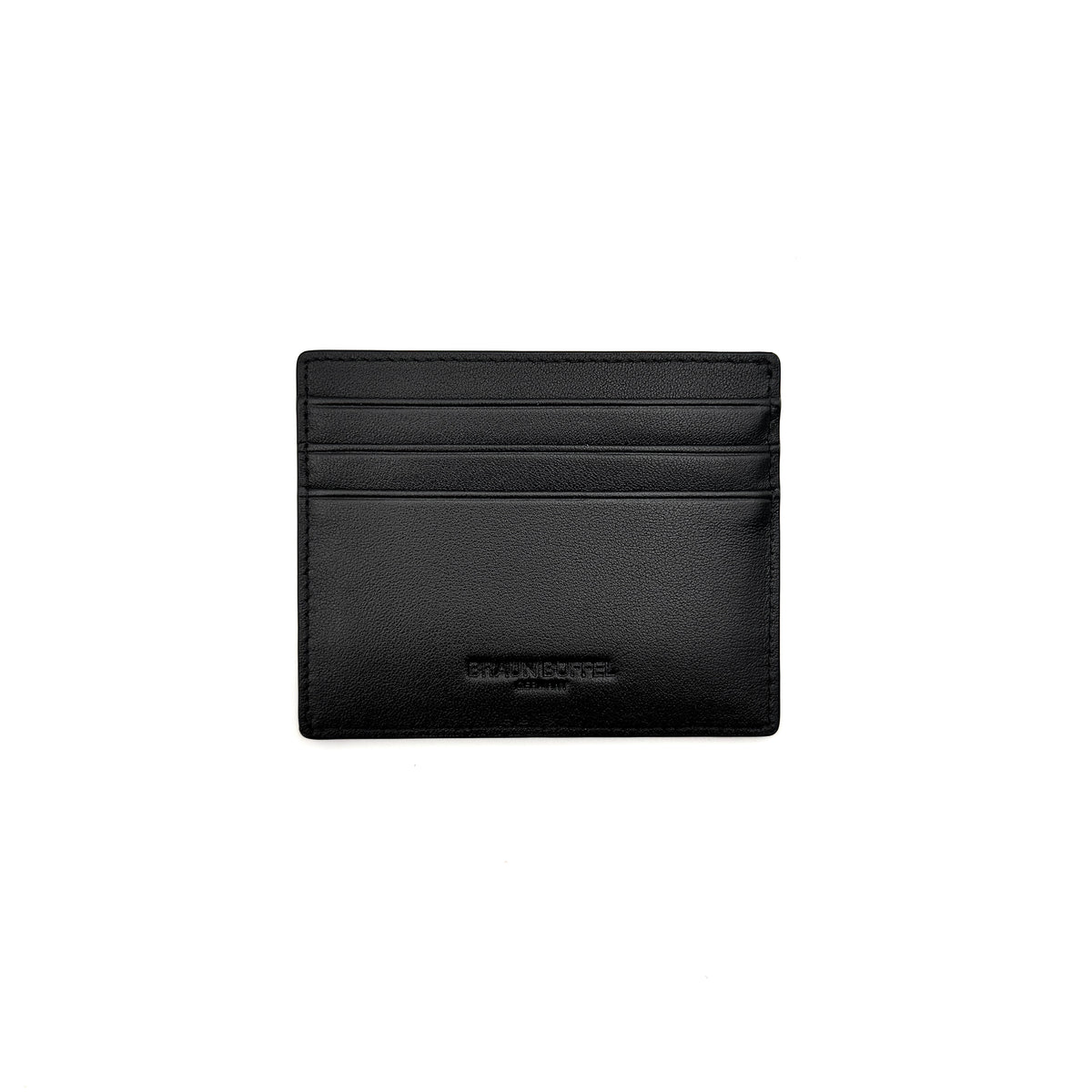 Braun Büffel Leather Card Holder Black