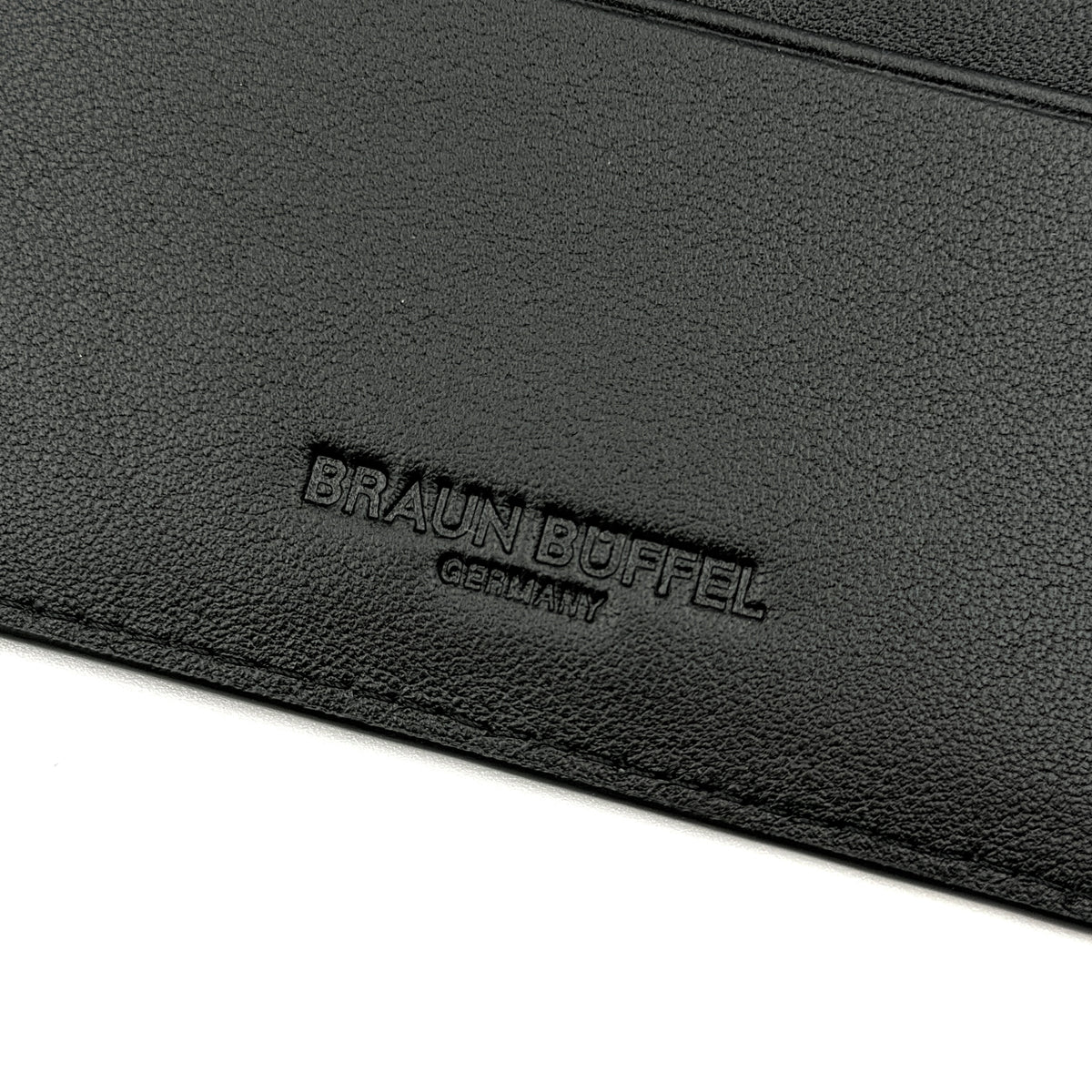 Braun Büffel Leather Card Holder Black