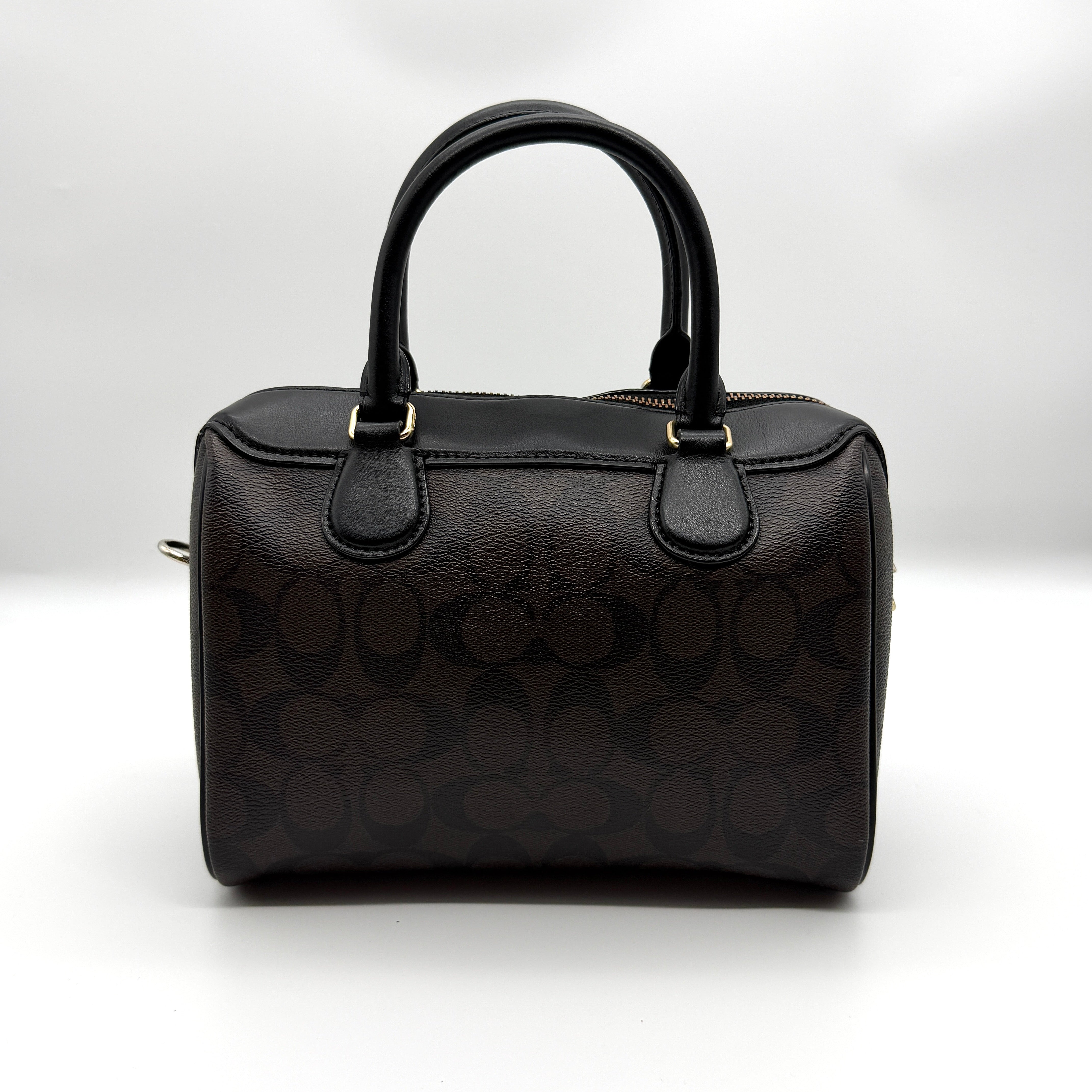 Coach 2Way Signature PVC Mini Bennet Boston Bag Brown/Black