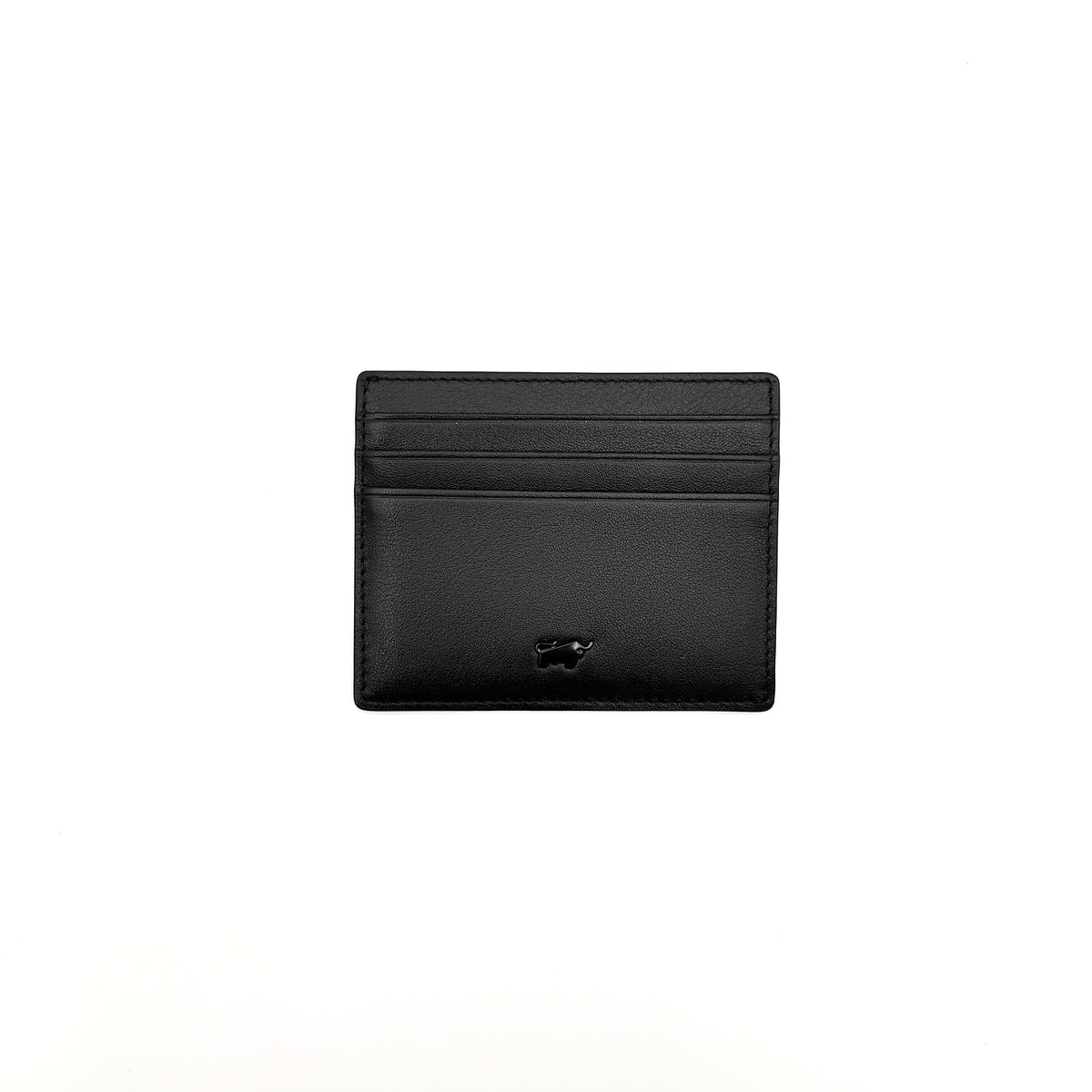 Braun Büffel Leather Card Holder Black