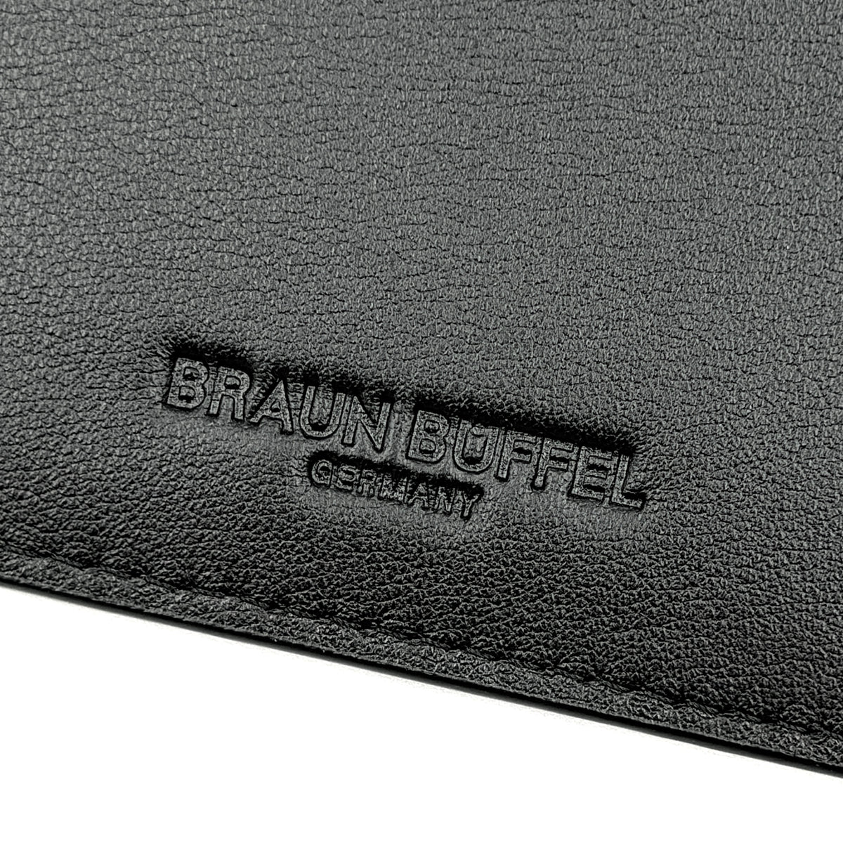 Braun Büffel Leather Card Holder Black