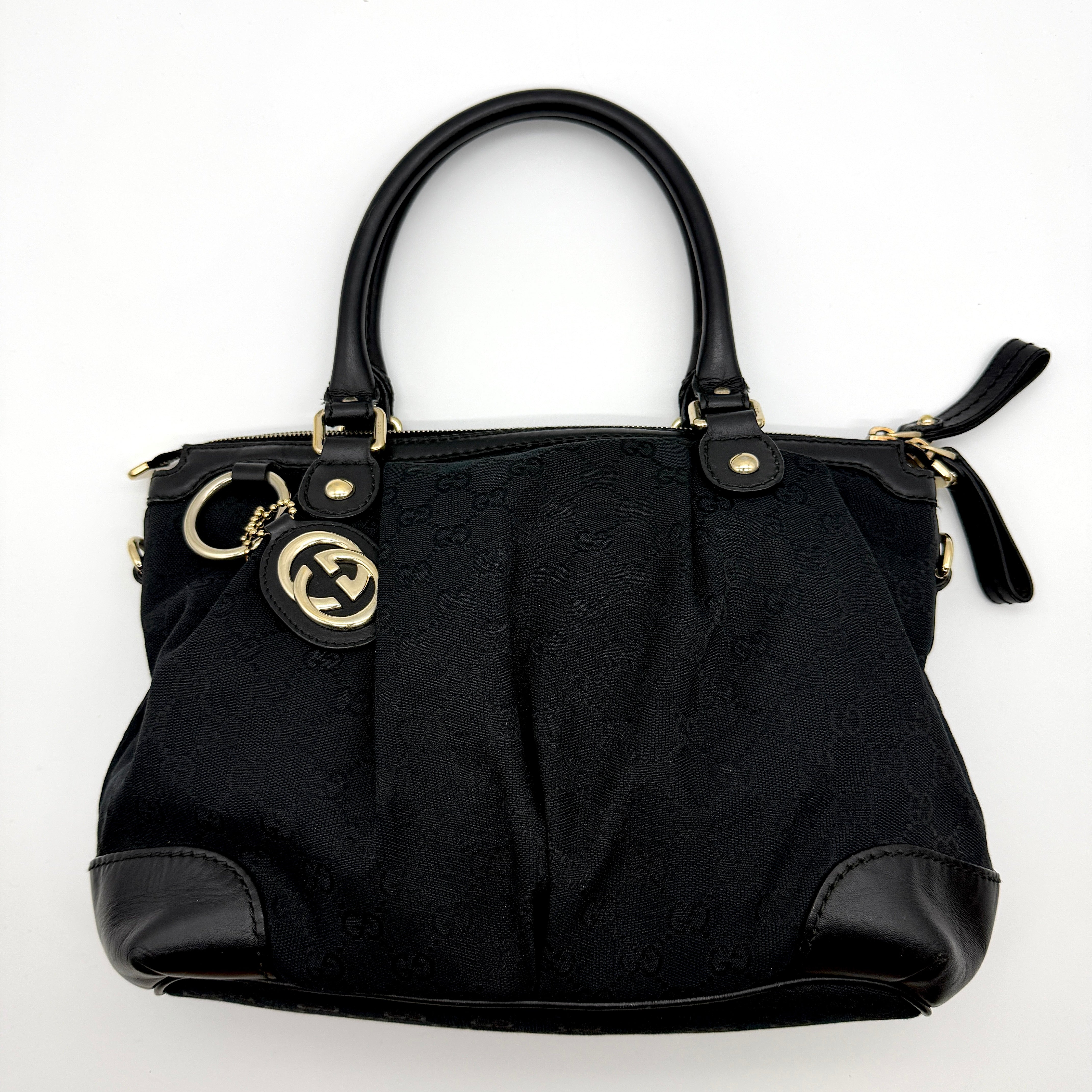 Gucci GG Monogram Shoulder Bag Black