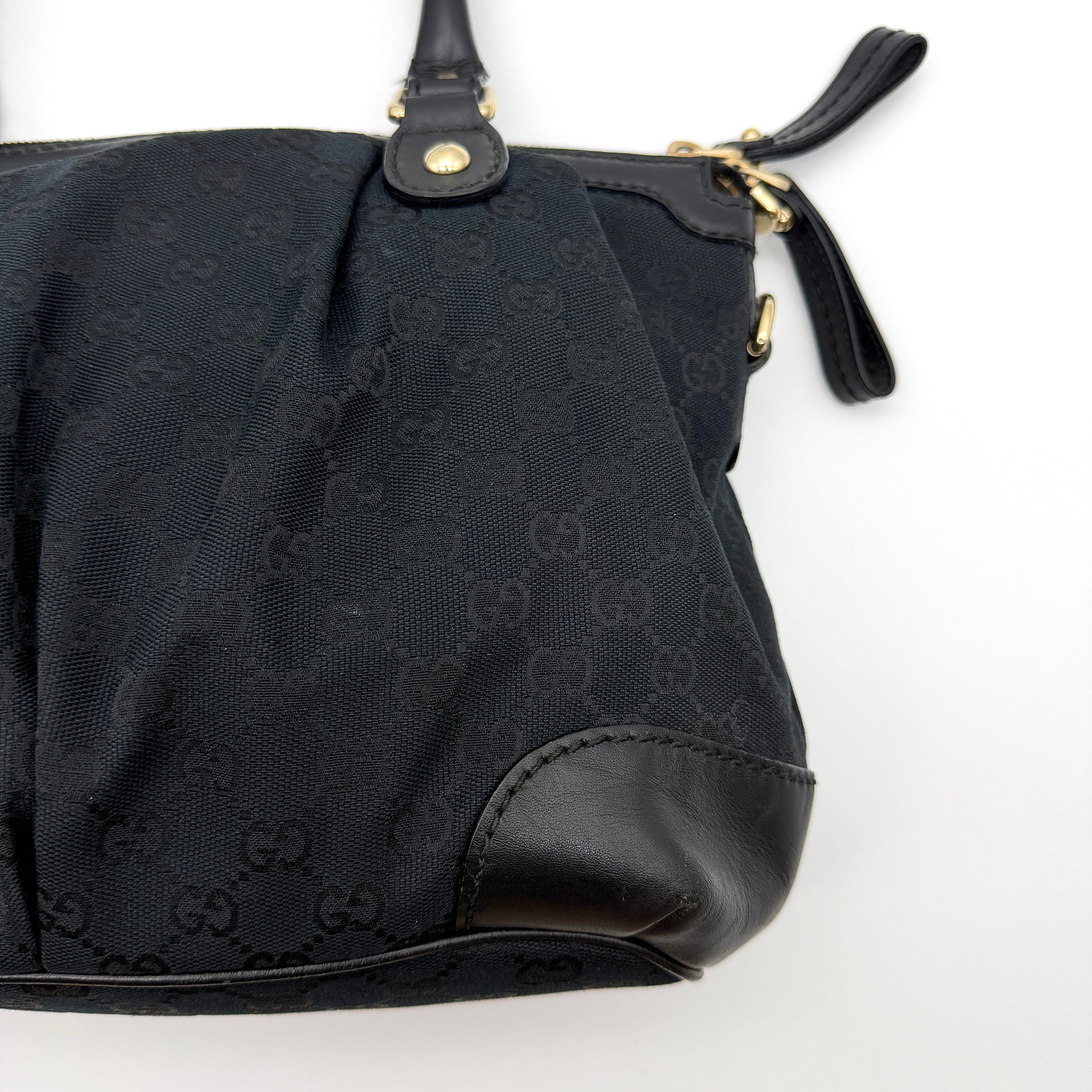 Gucci GG Monogram Shoulder Bag Black