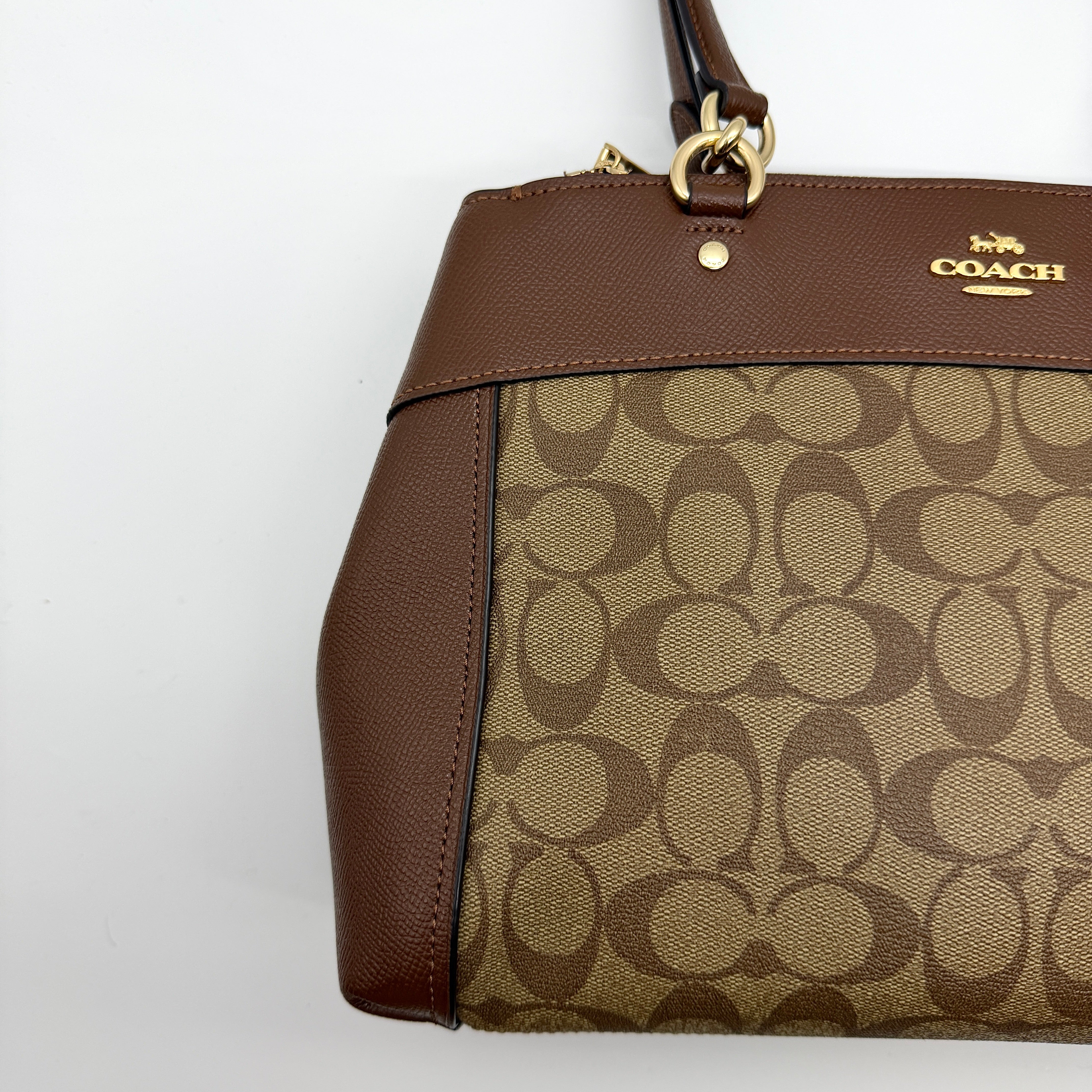 Coach Brooke Carryall Shoulder Bag Beige/Brown