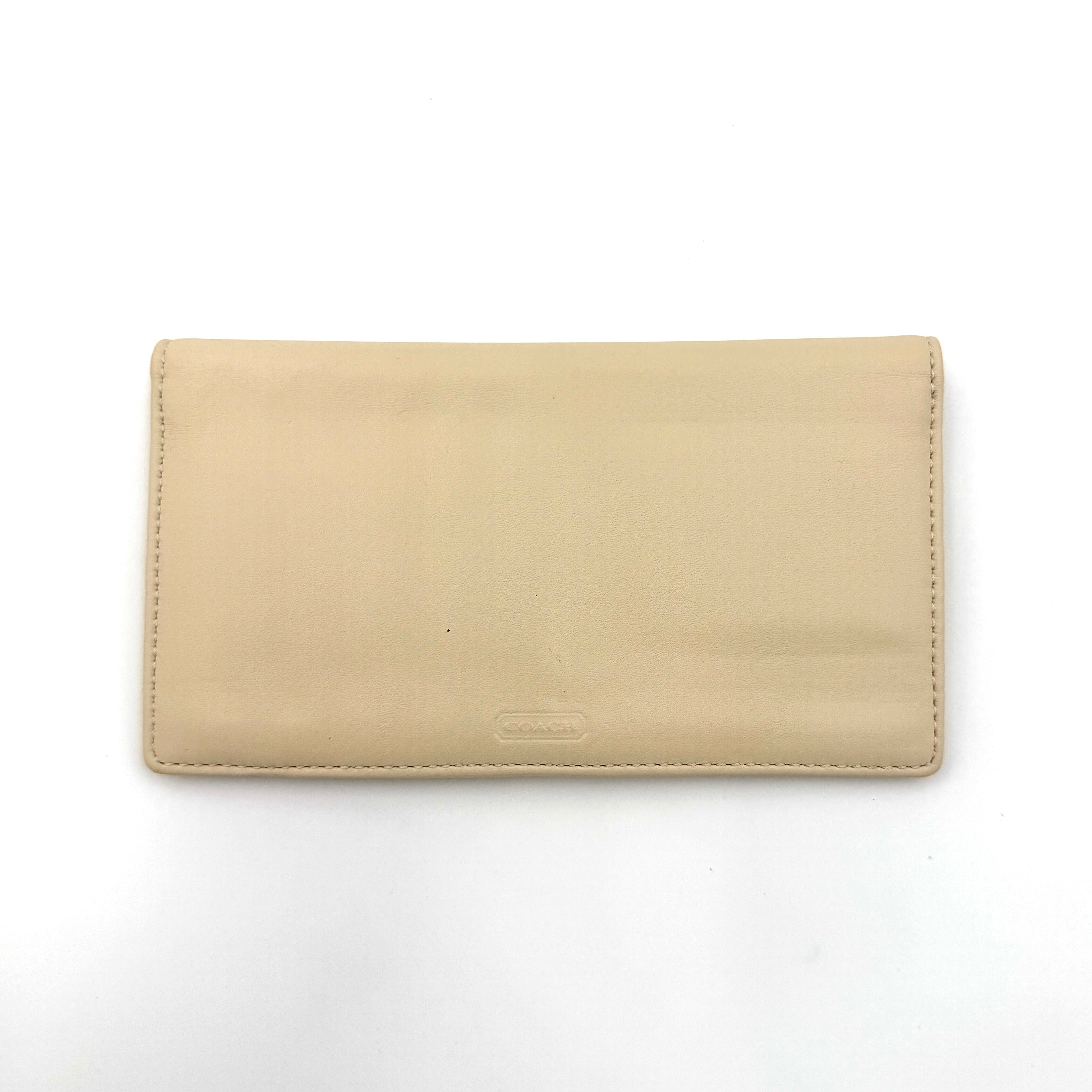 Coach Soho Pleated Trifold Long Wallet Cream