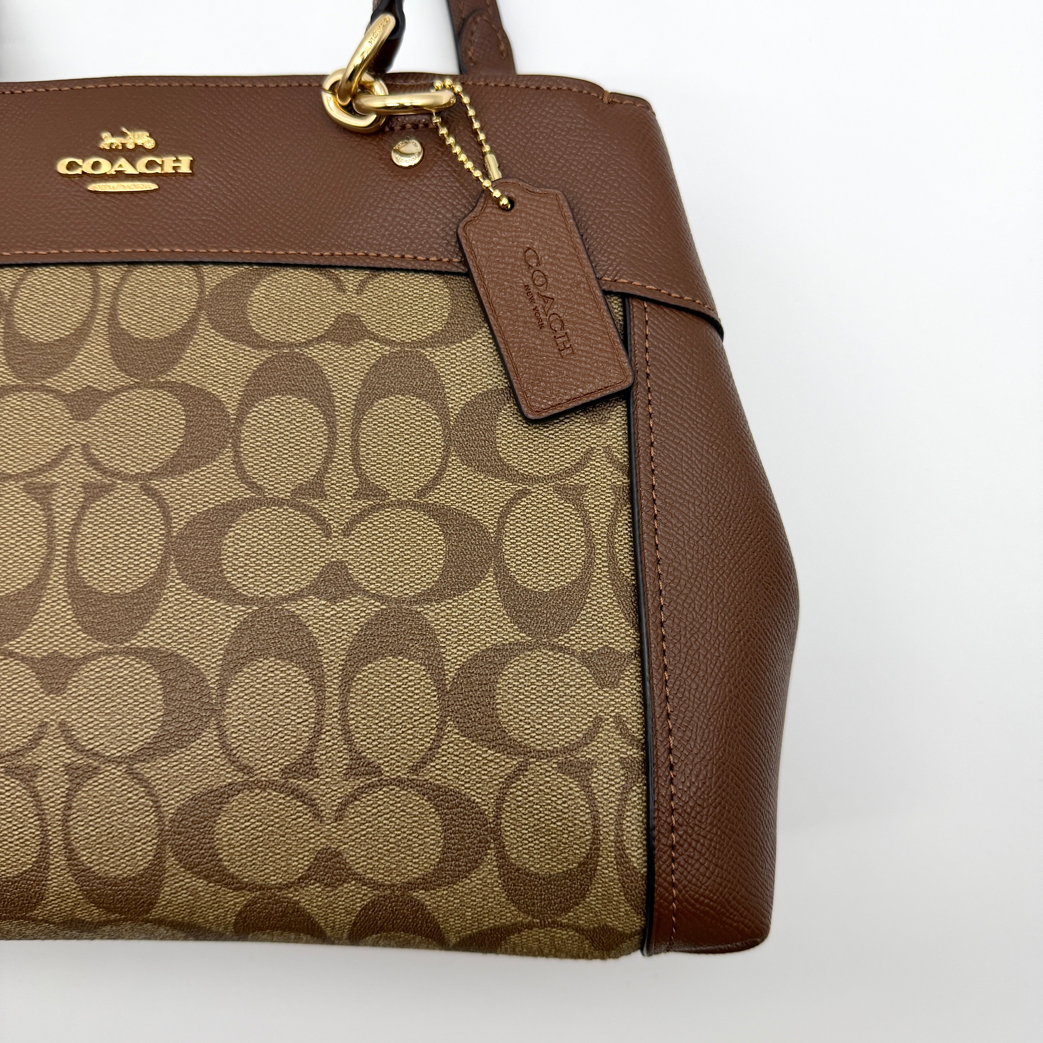 Coach Brooke Carryall Shoulder Bag Beige/Brown